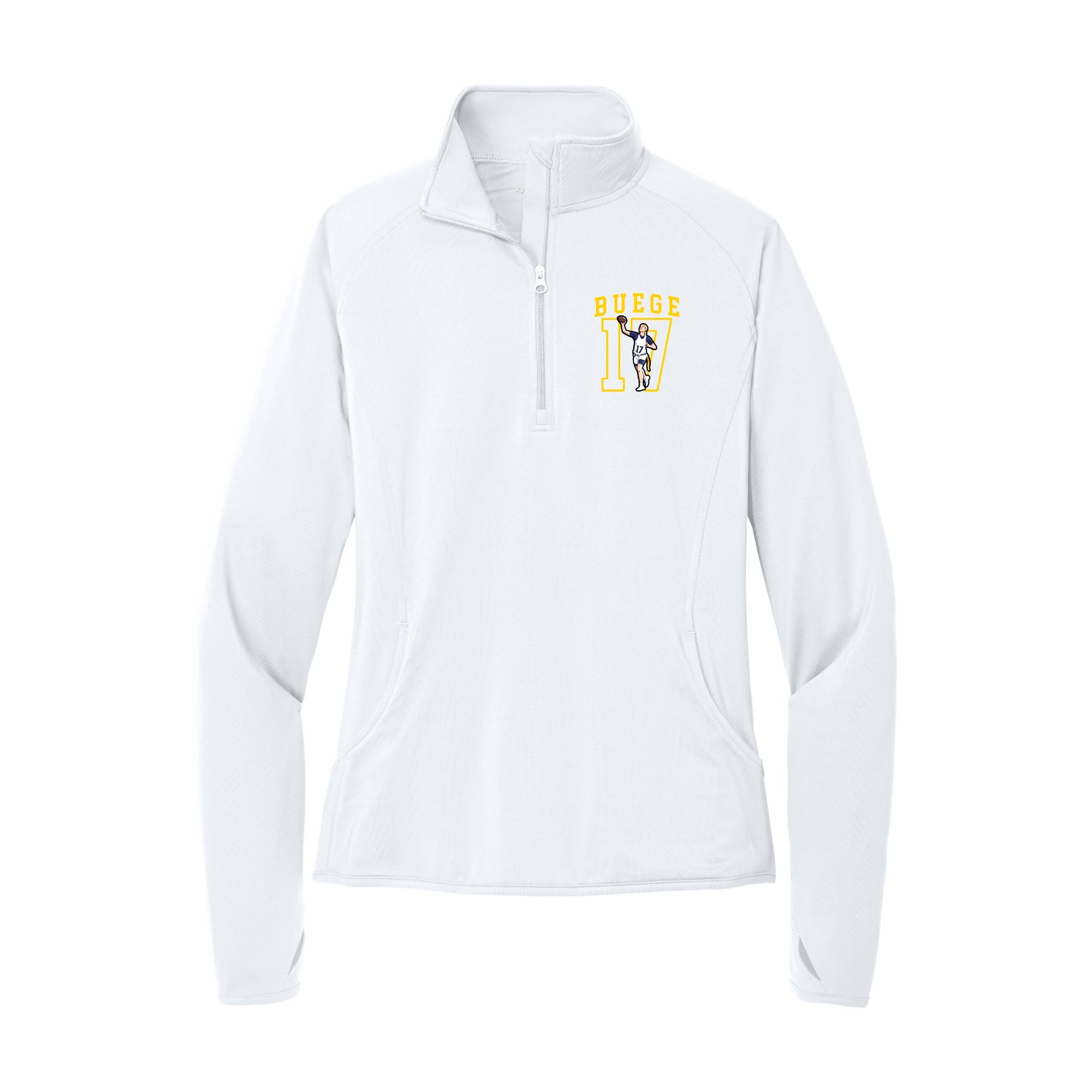 Women's Q-Zip Pullover — Shirsey in White