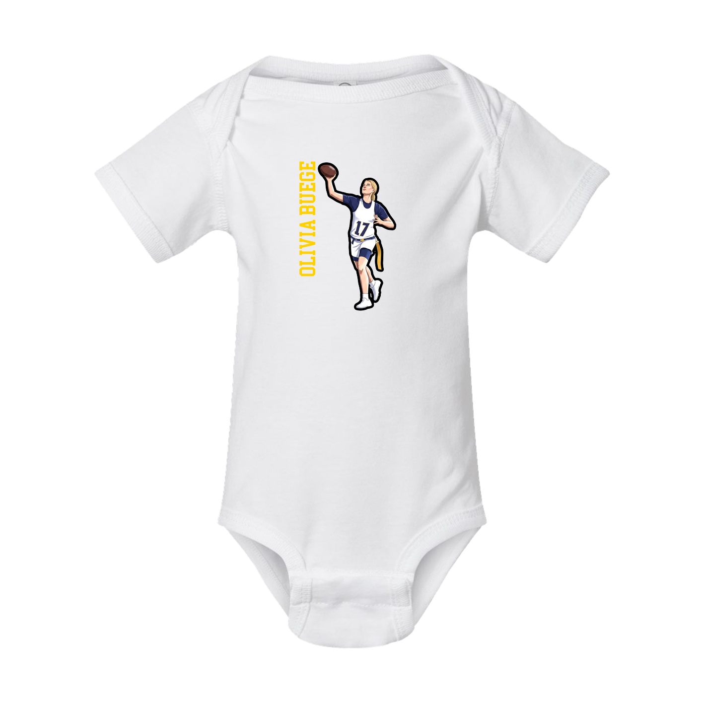 Baby Onesie — Name Vertical in White