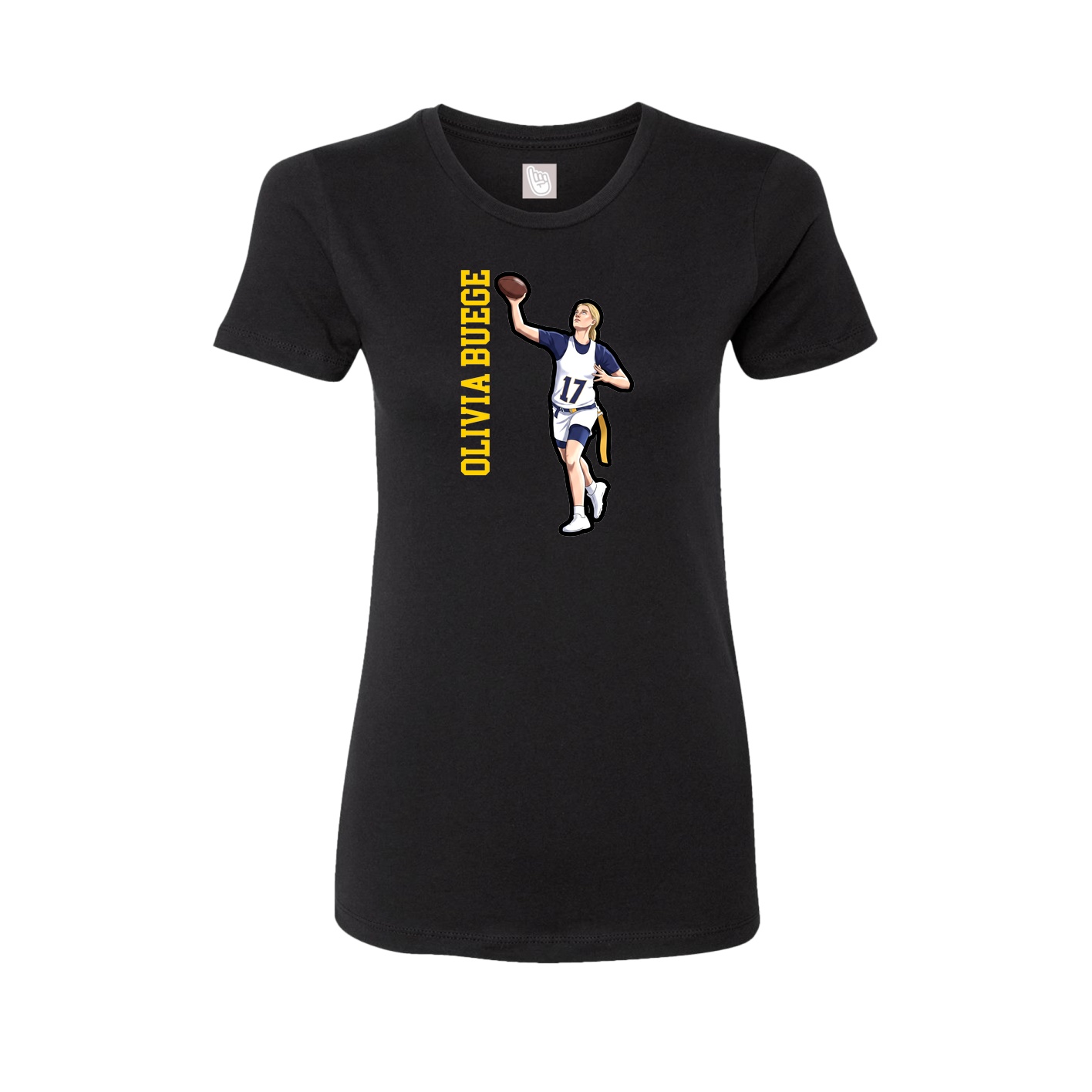Womens Tee — Name Vertical in Black