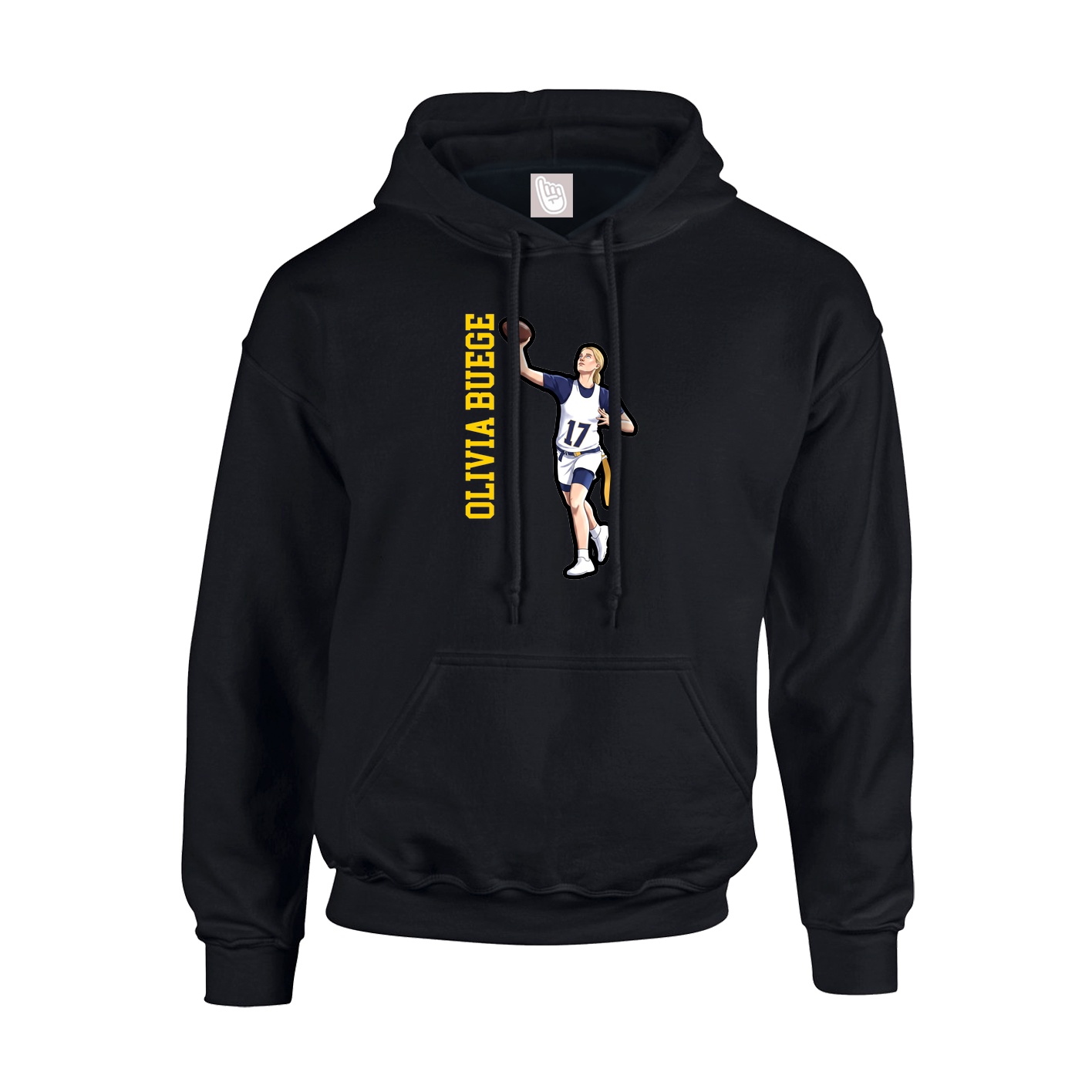Youth Hoodie — Name Vertical in Black