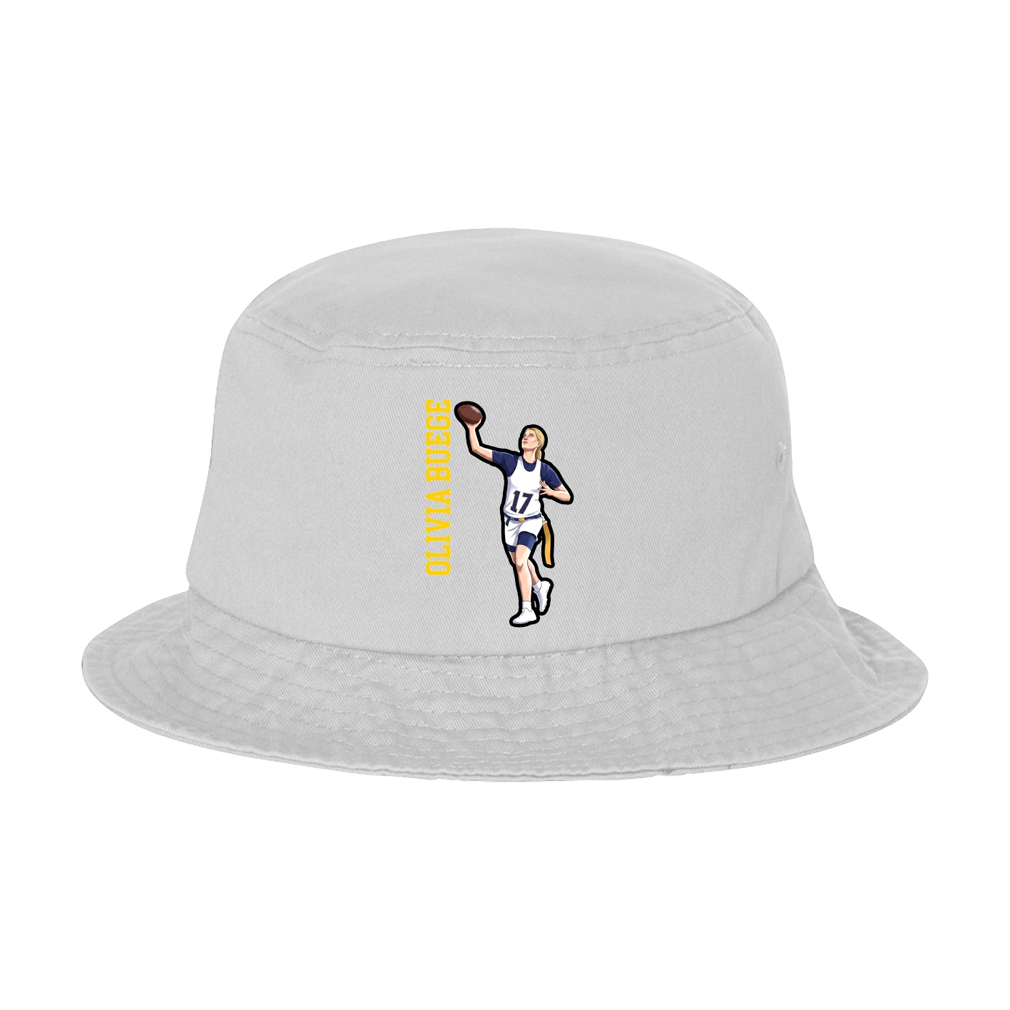 Bucket Cap — Name Vertical in White