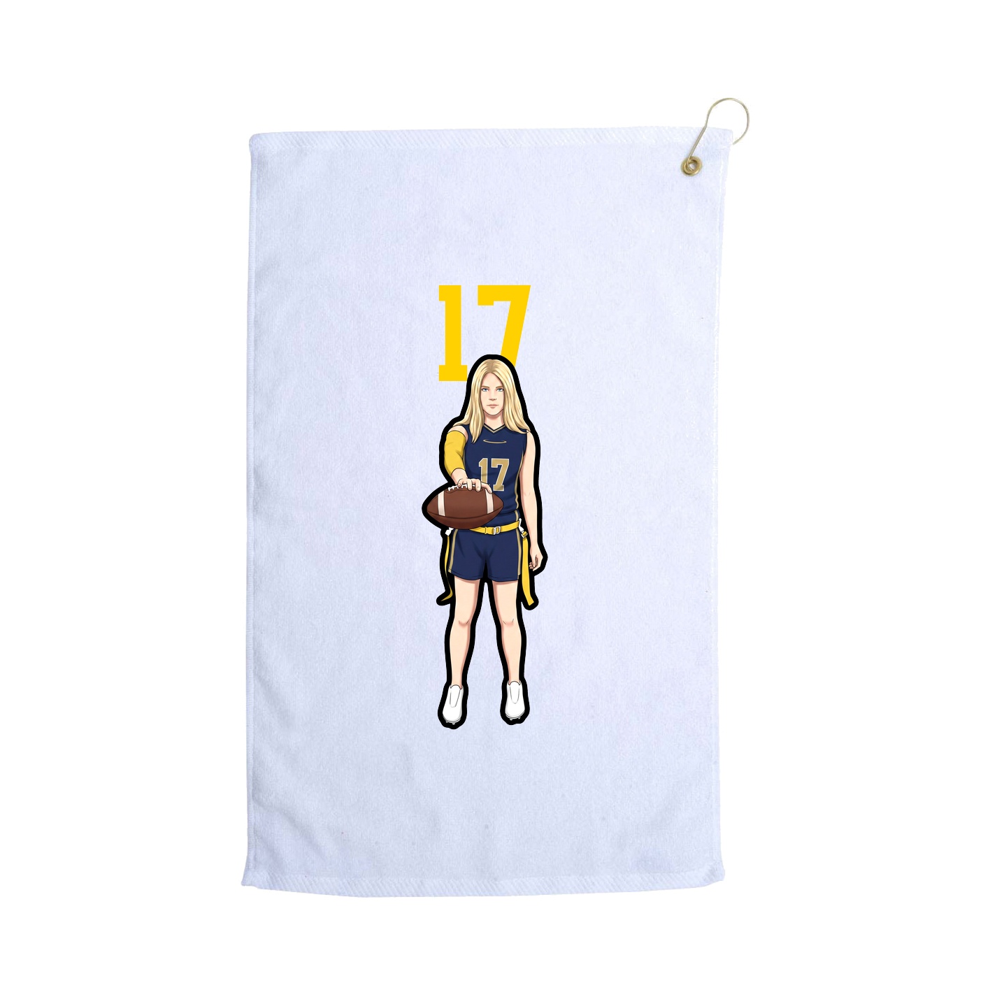 Golf Towel — Number Top in White