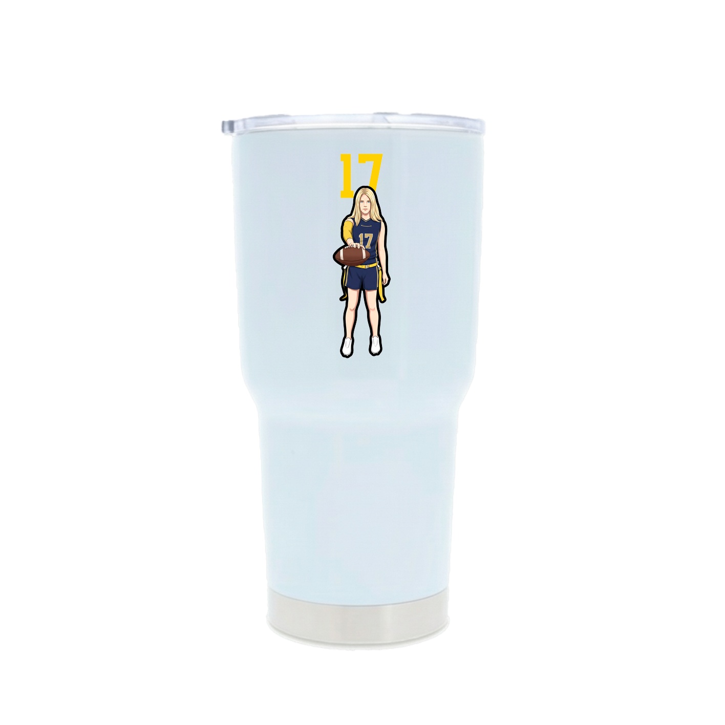 30oz Stainless Steel Tumbler — Number Top in White