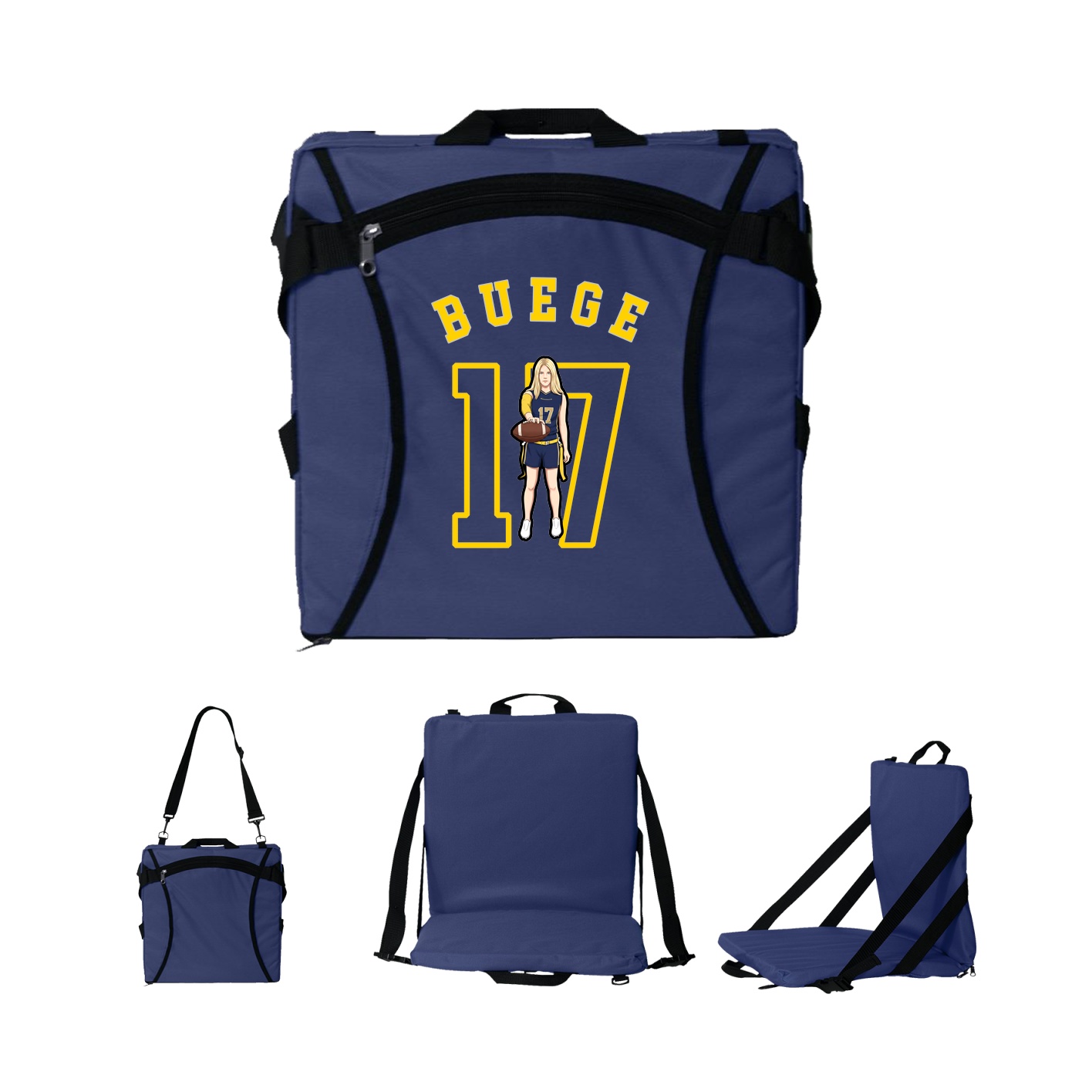 Folding Stadium Seat — Shirsey Arch in Navy