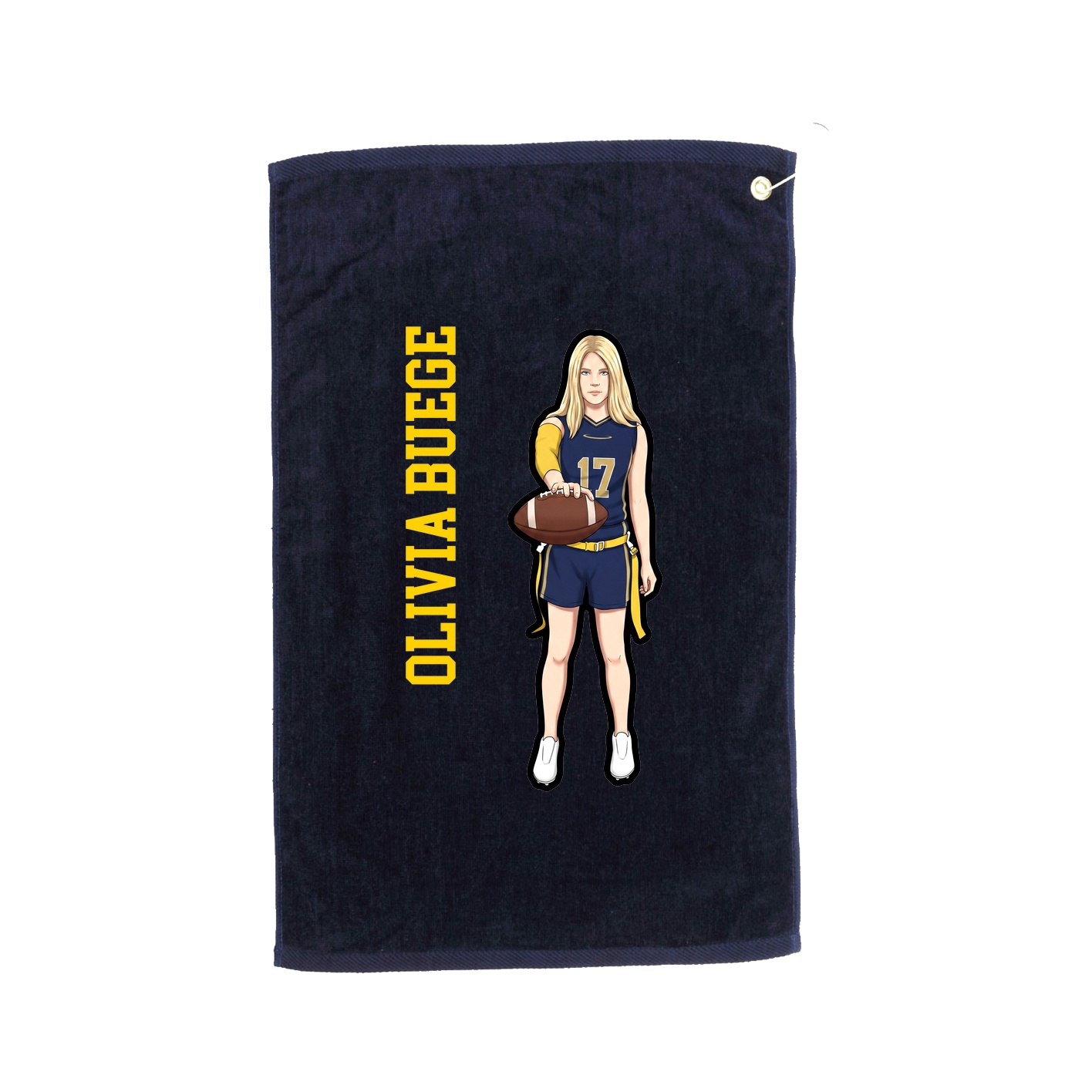 Golf Towel — Name Vertical in Navy
