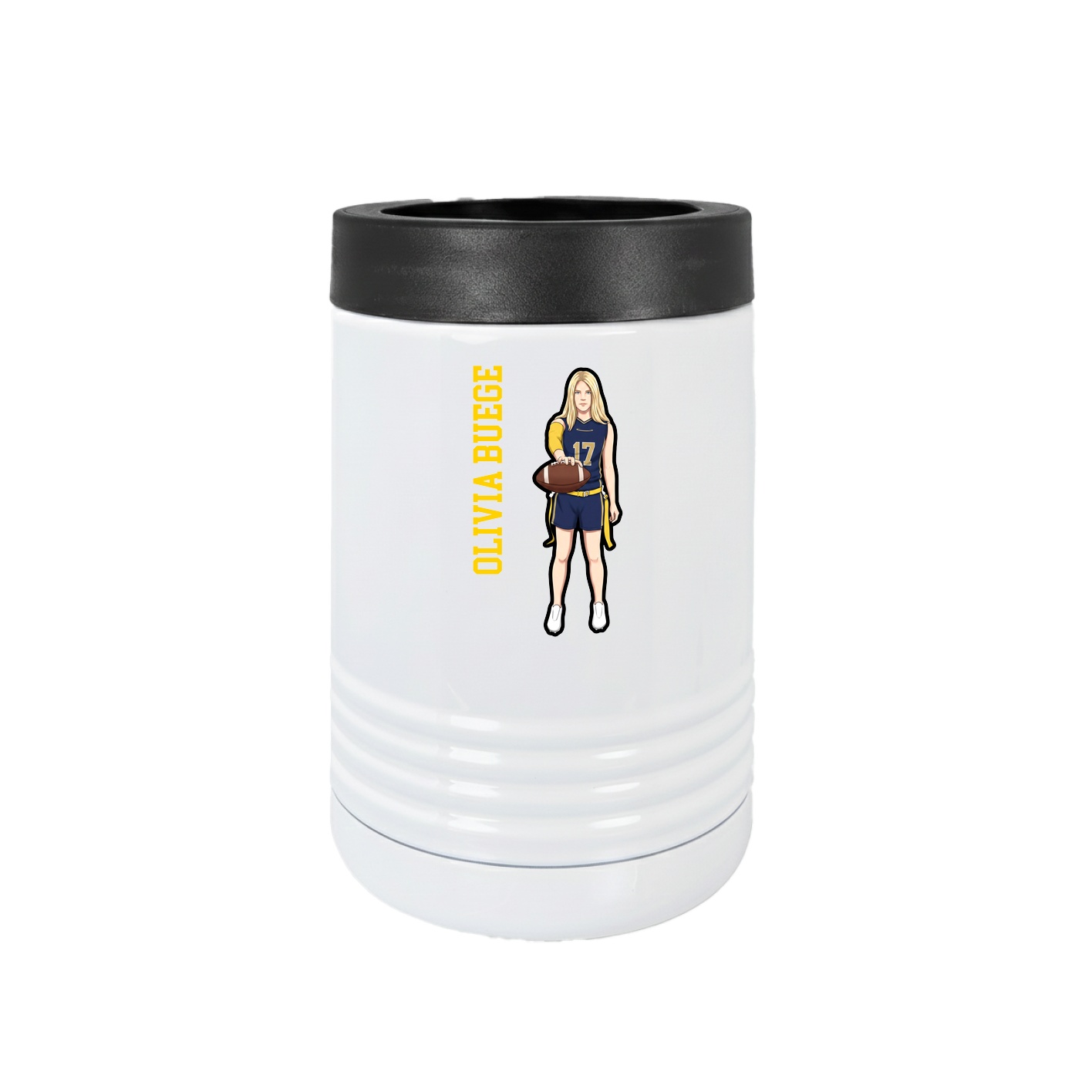 Beverage Holder — Name Vertical in White