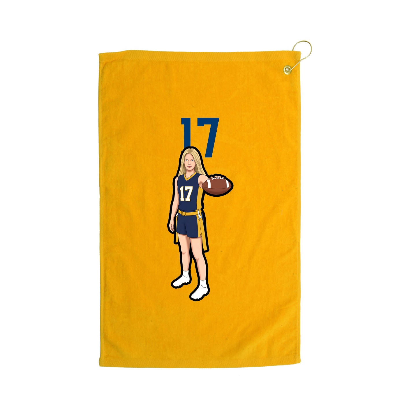 Golf Towel — Number Top in Gold