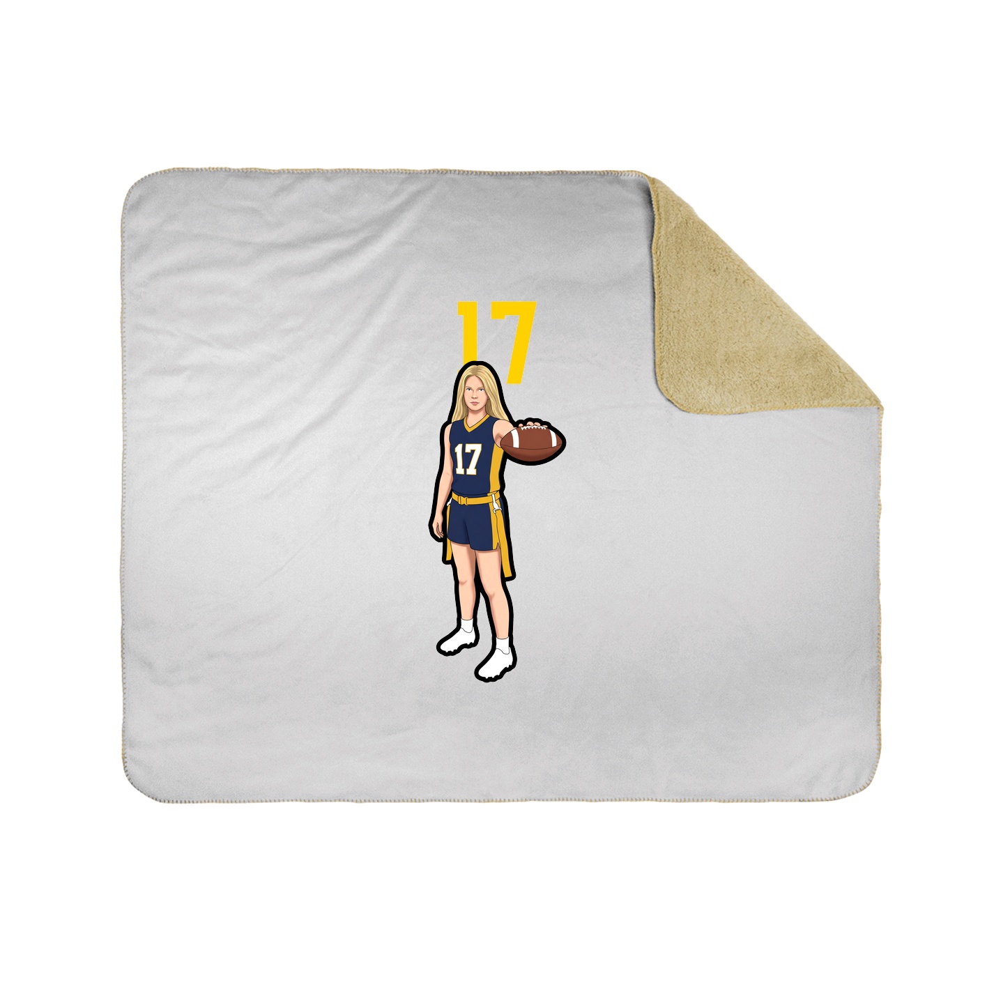 Throw Blanket — Number Top in White