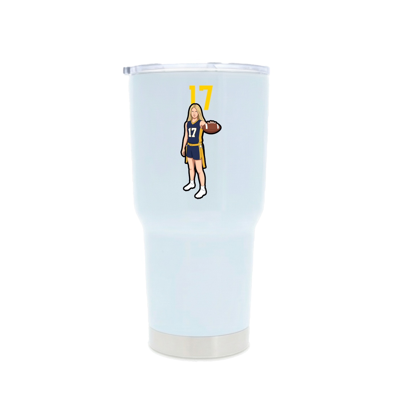 30oz Stainless Steel Tumbler — Number Top in White