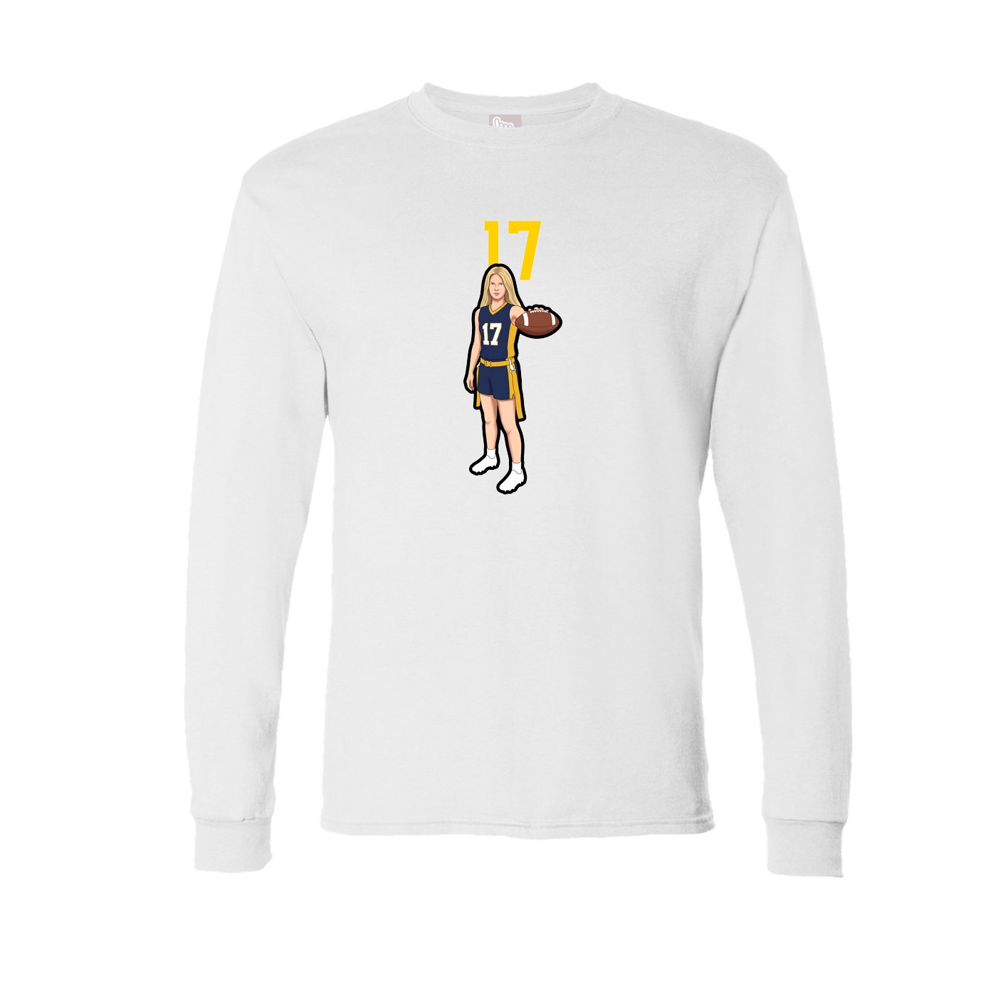 Long Sleeve Tee — Number Top in White