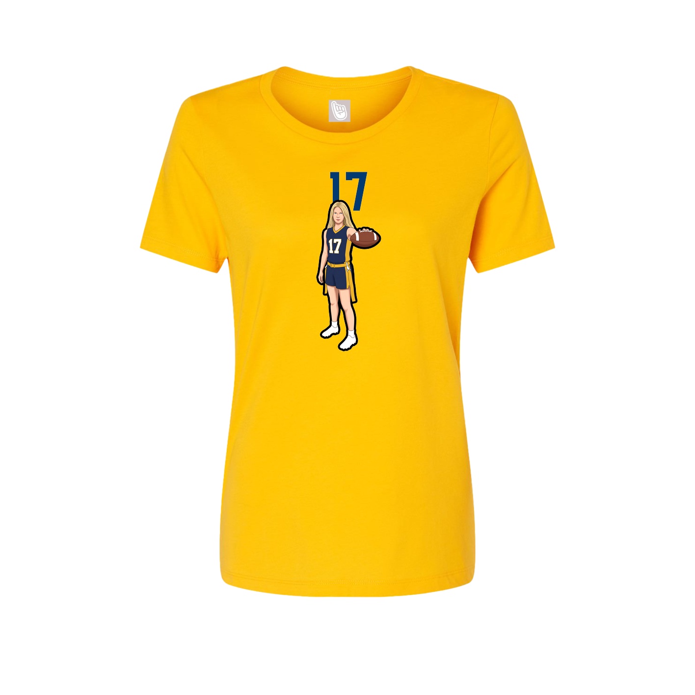 Womens Tee — Number Top in Gold