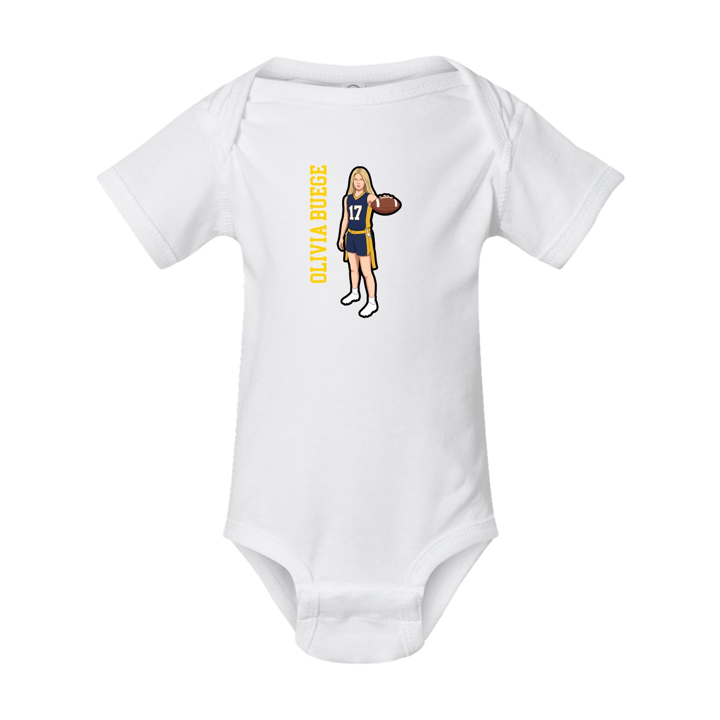 Baby Onesie — Name Vertical in White