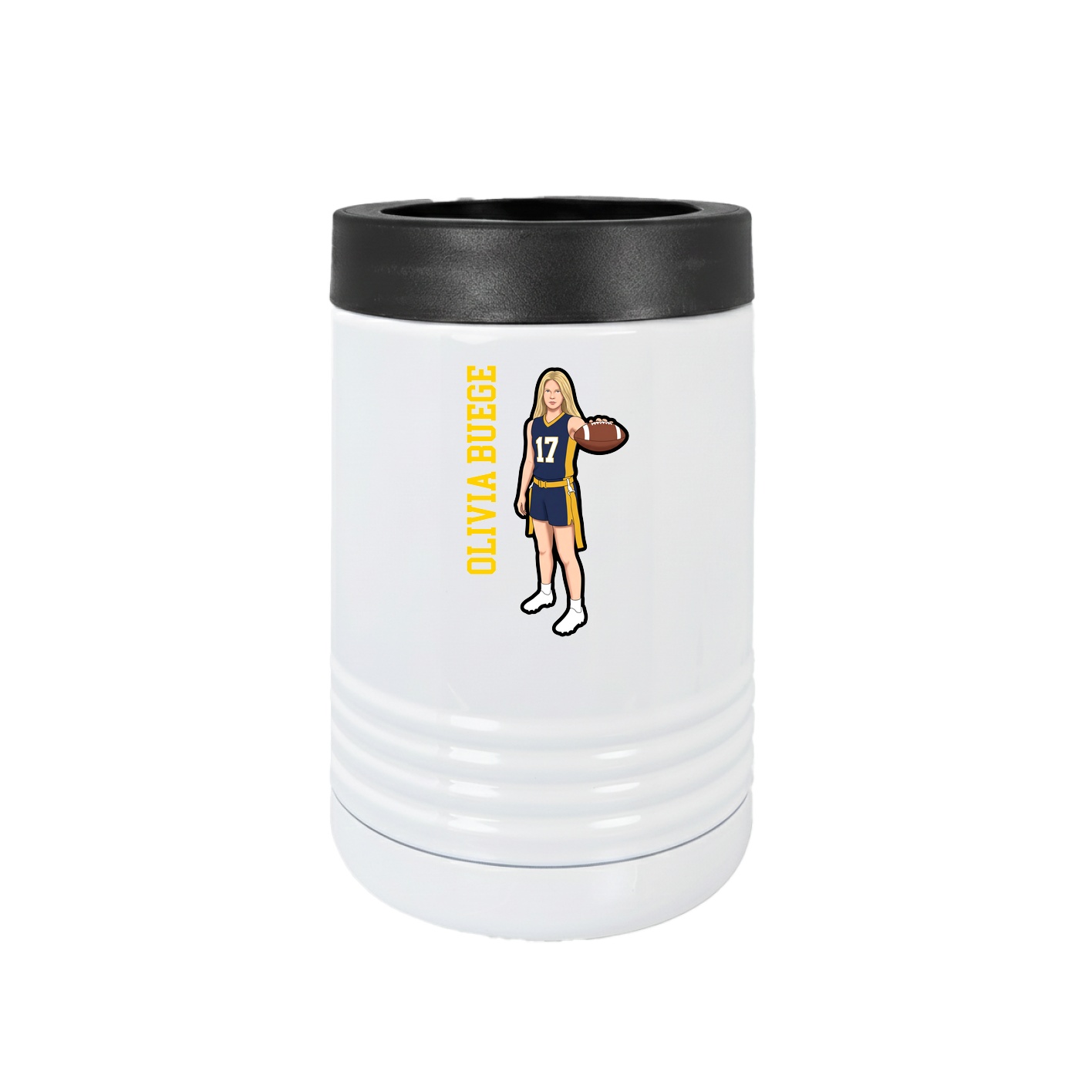 Beverage Holder — Name Vertical in White