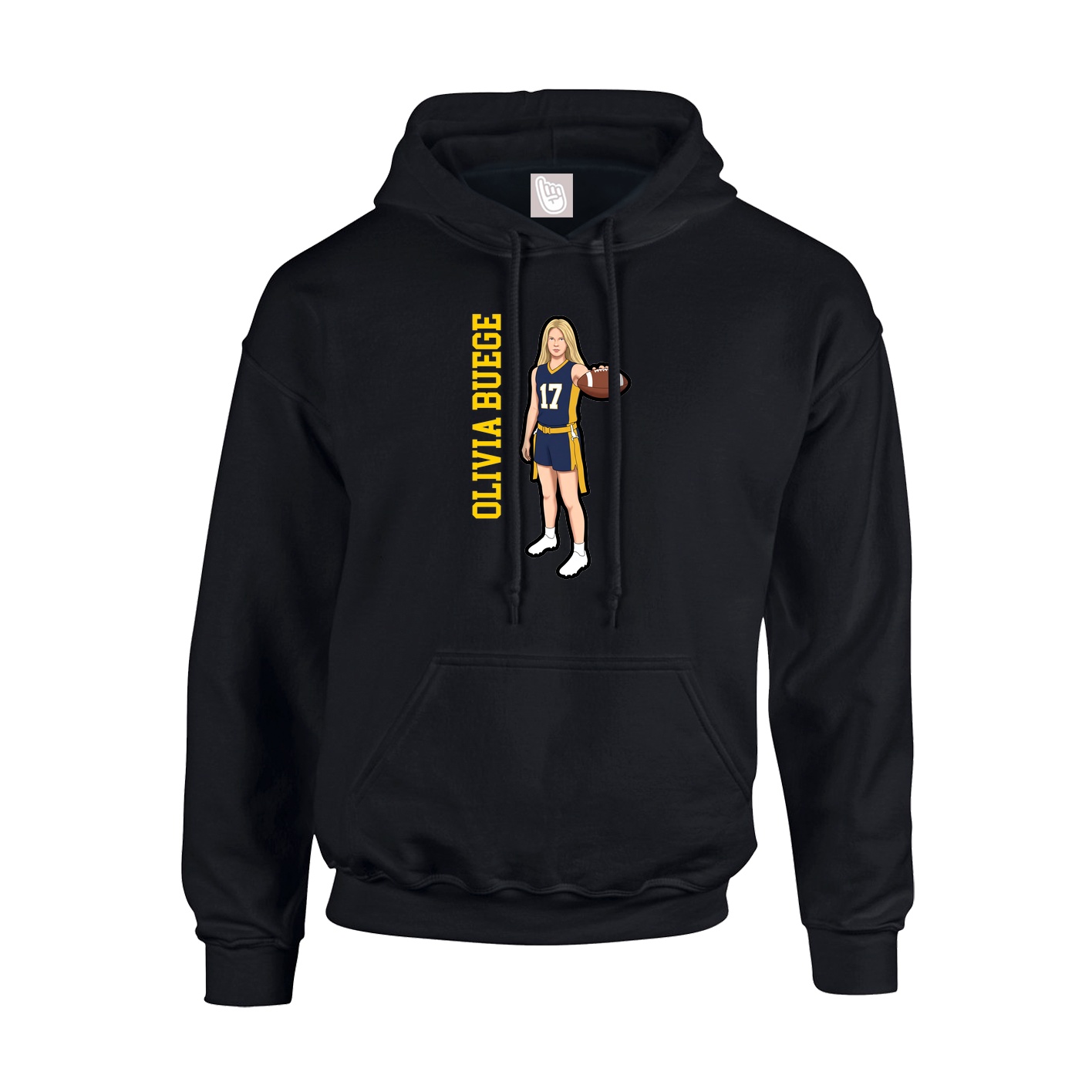 Youth Hoodie — Name Vertical in Black