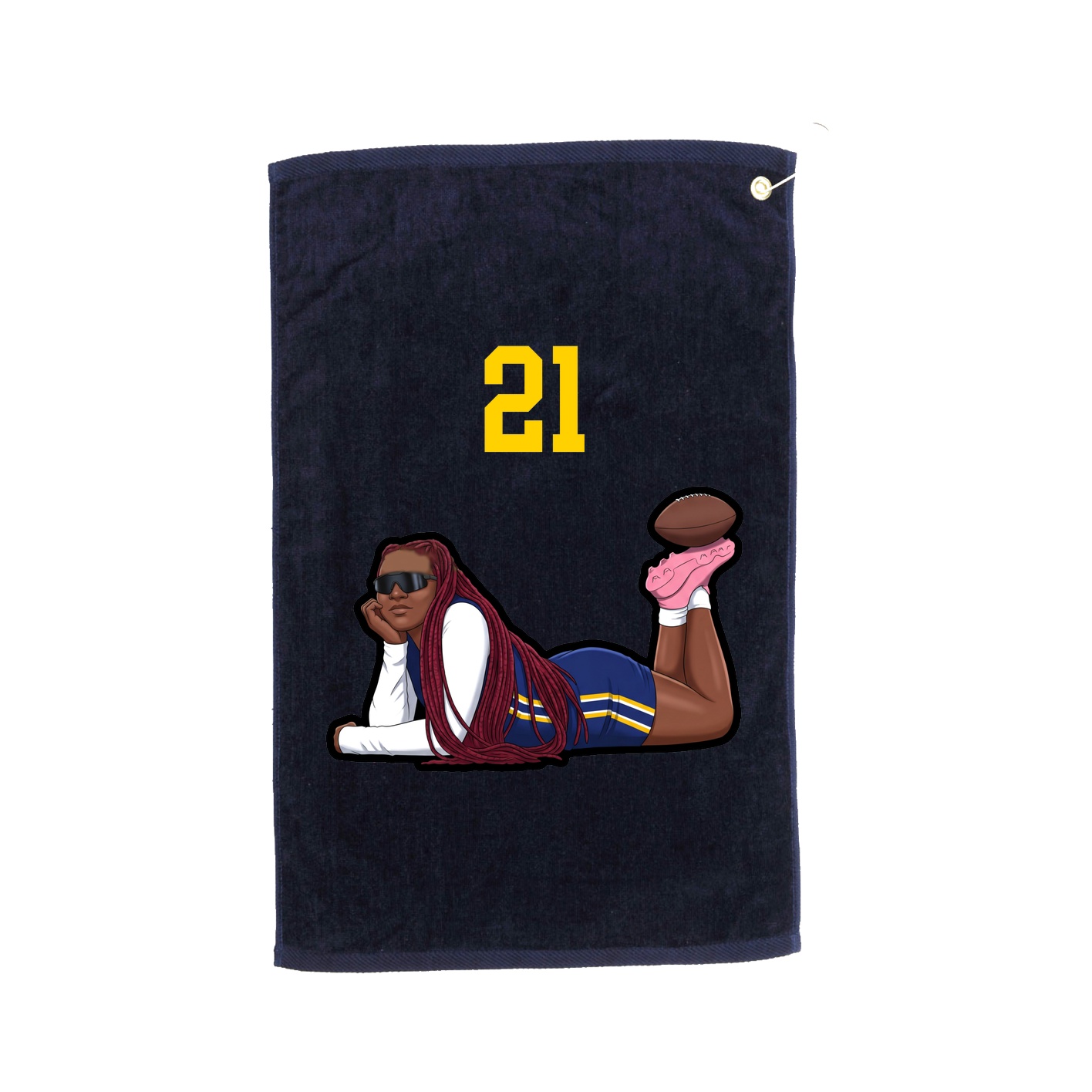 Golf Towel — Number Top in Navy