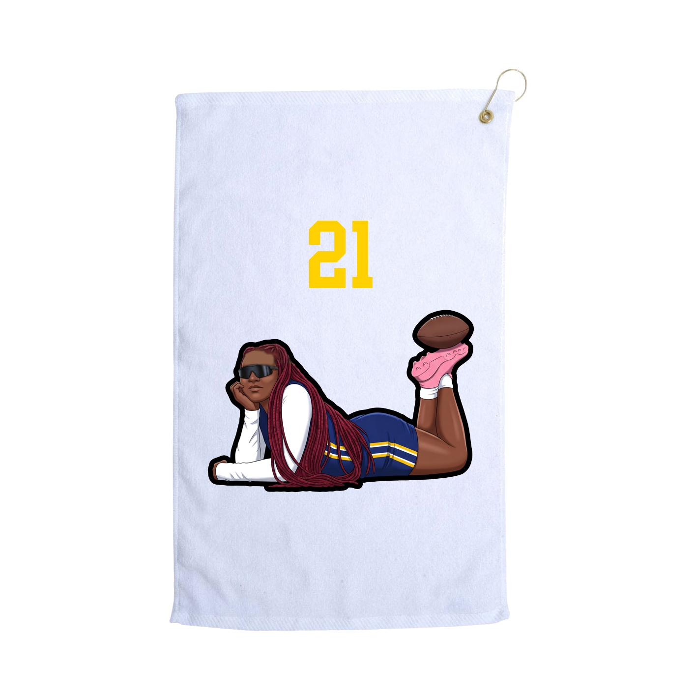 Golf Towel — Number Top in White