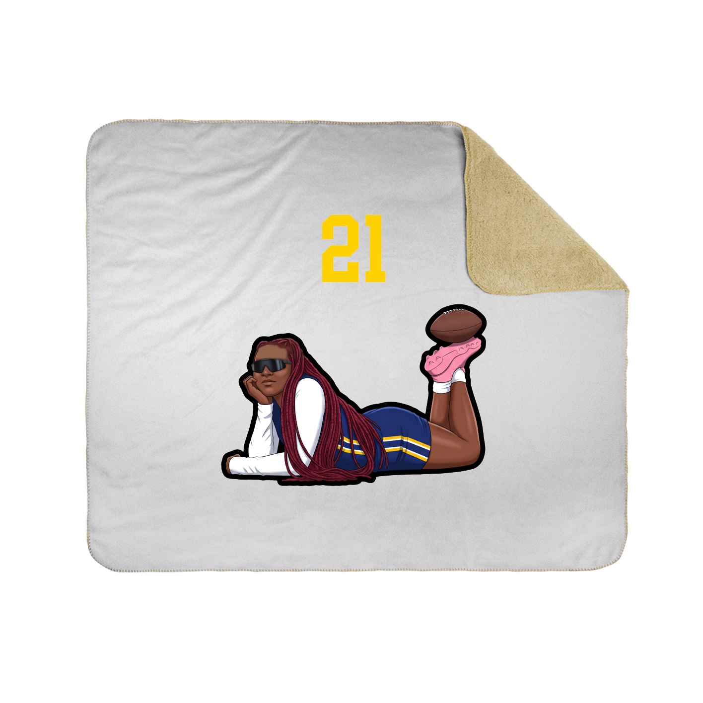 Throw Blanket — Number Top in White