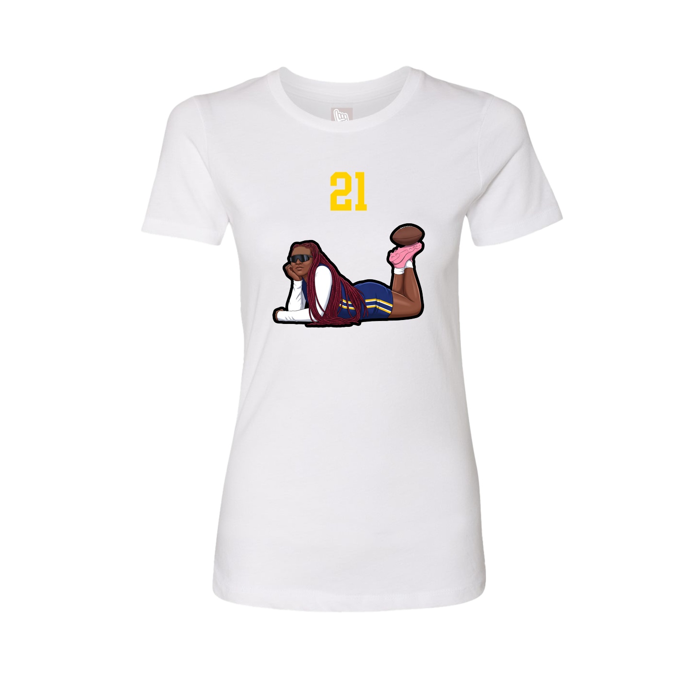 Womens Tee — Number Top in White