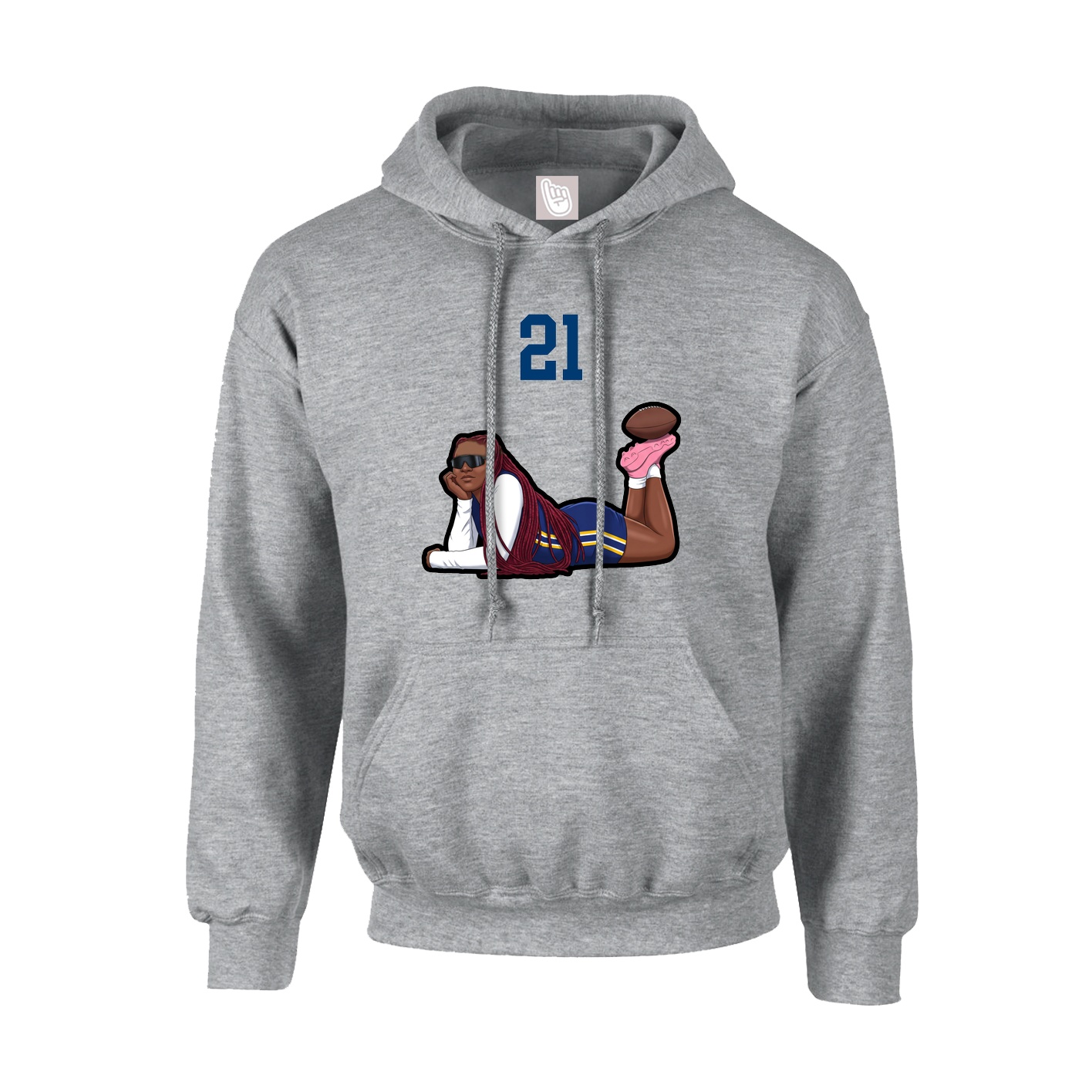 Hoodie — Number Top in Grey