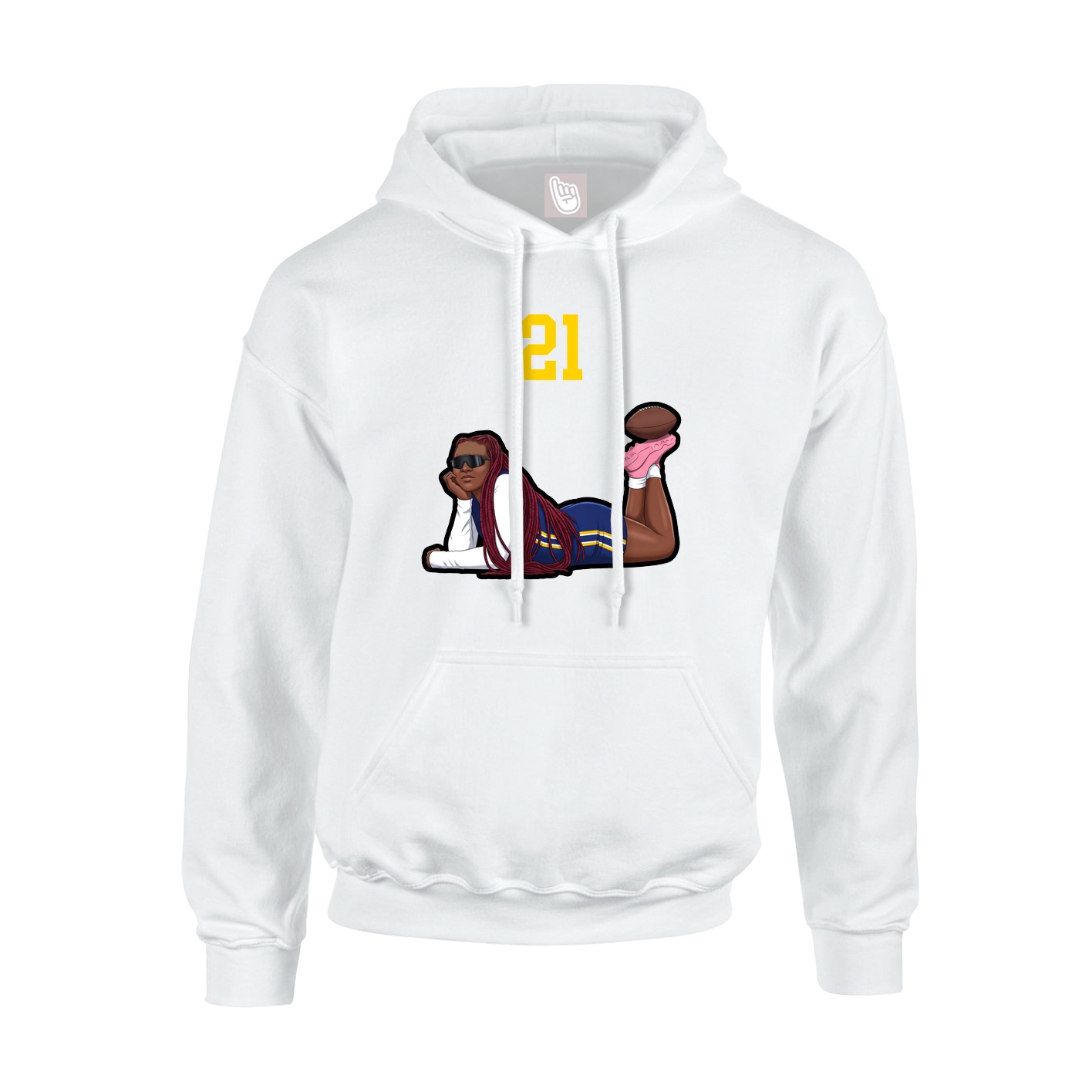 Youth Hoodie — Number Top in White