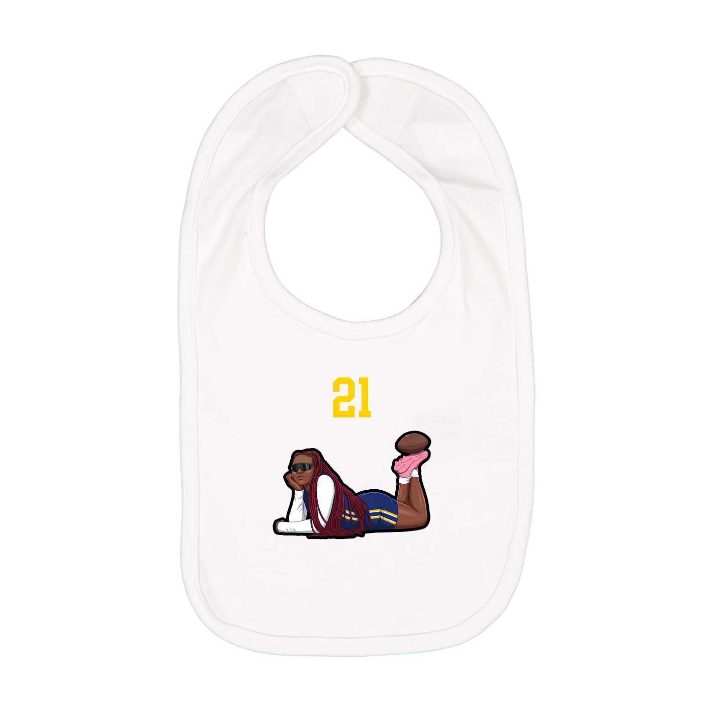 Infant Bib — Number Top in White