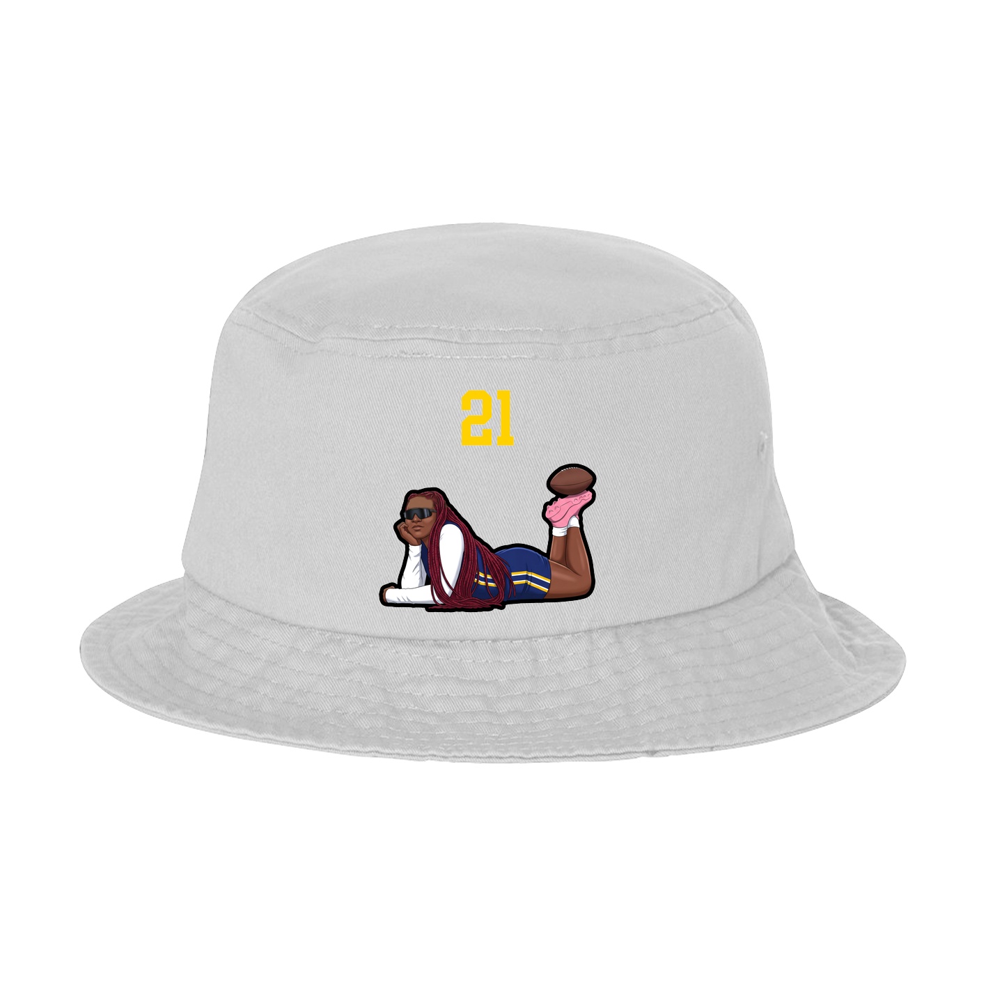 Bucket Cap — Number Top in White