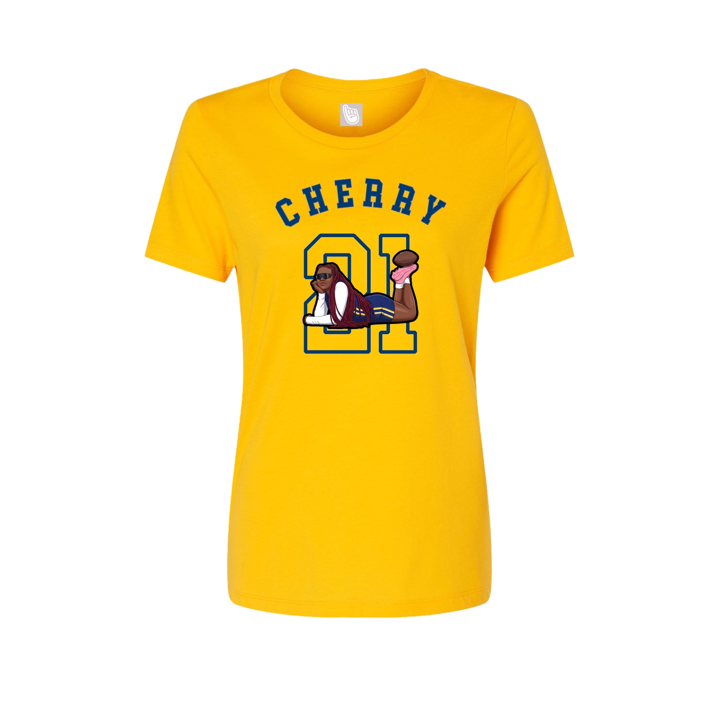 Fitted Women's Tee — Shirsey Arch in Gold