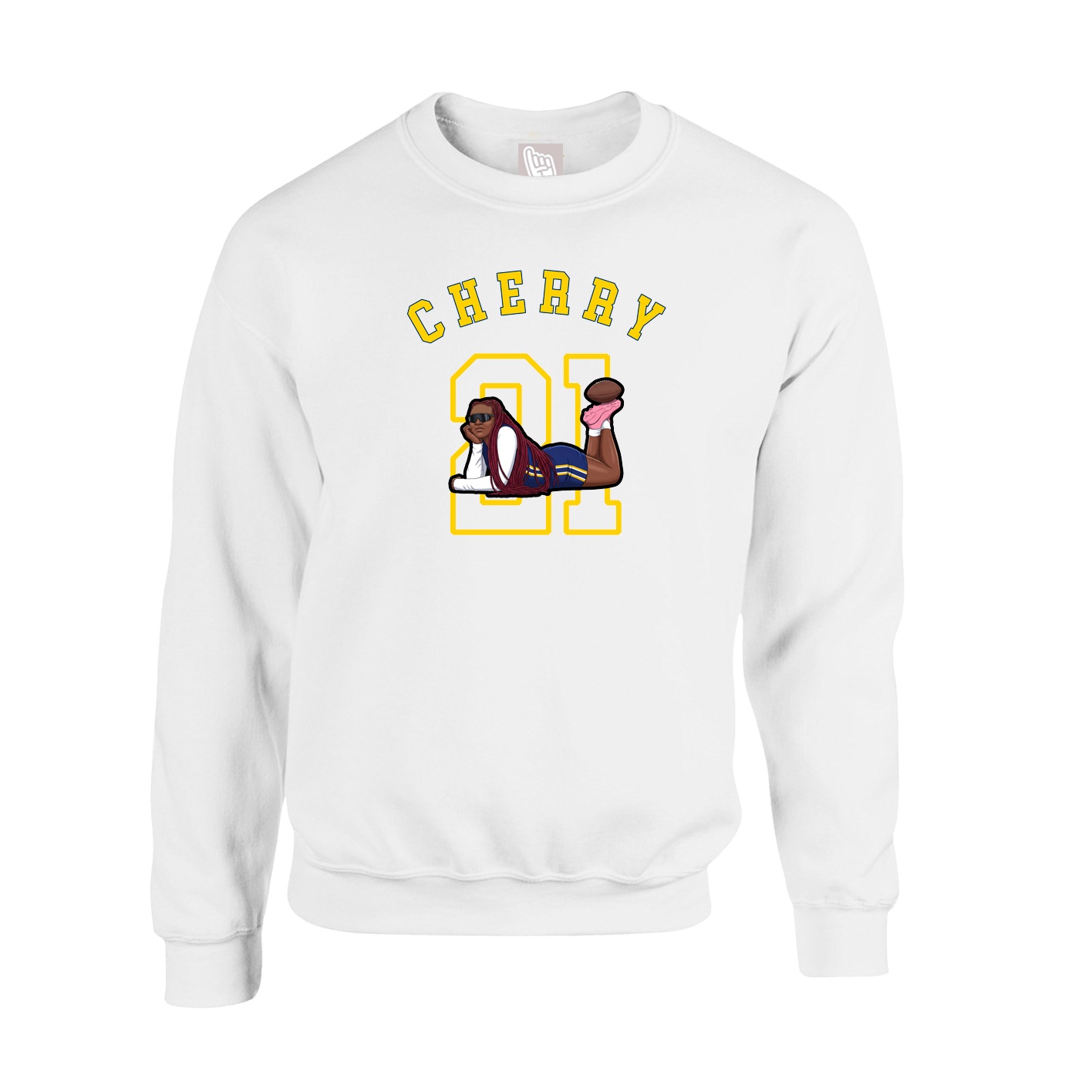 Fleece Crew — Shirsey Arch in White