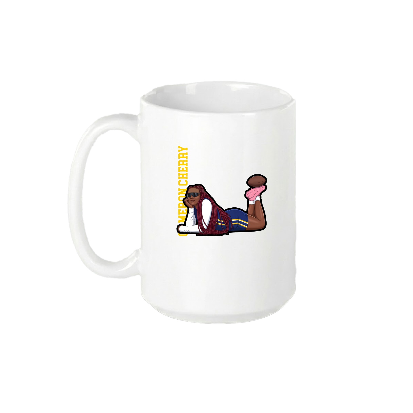 15oz Coffee Mug — Name Vertical in White