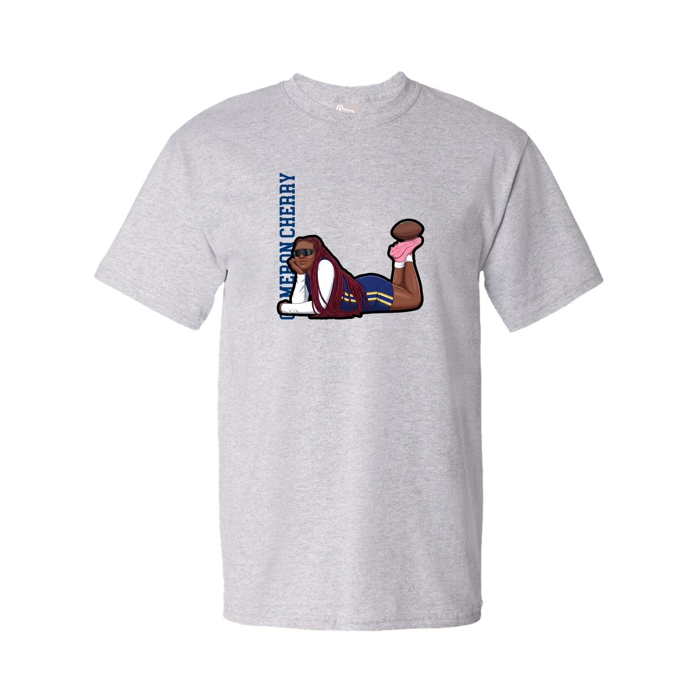 Youth Tee — Name Vertical in Grey