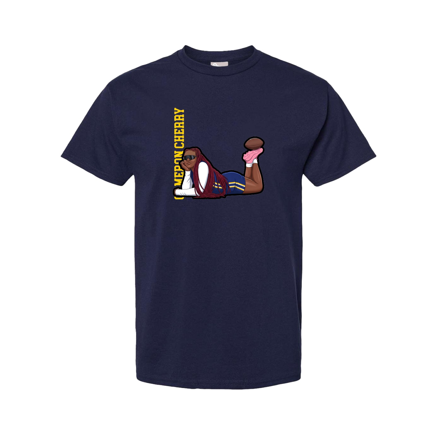 Youth Tee — Name Vertical in Navy