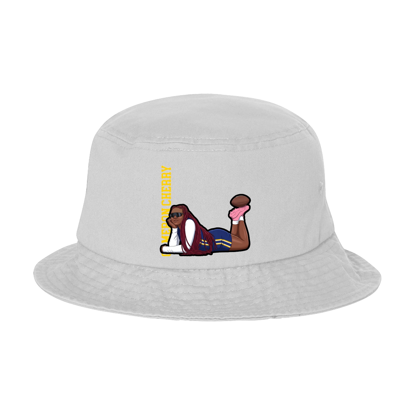 Bucket Cap — Name Vertical in White