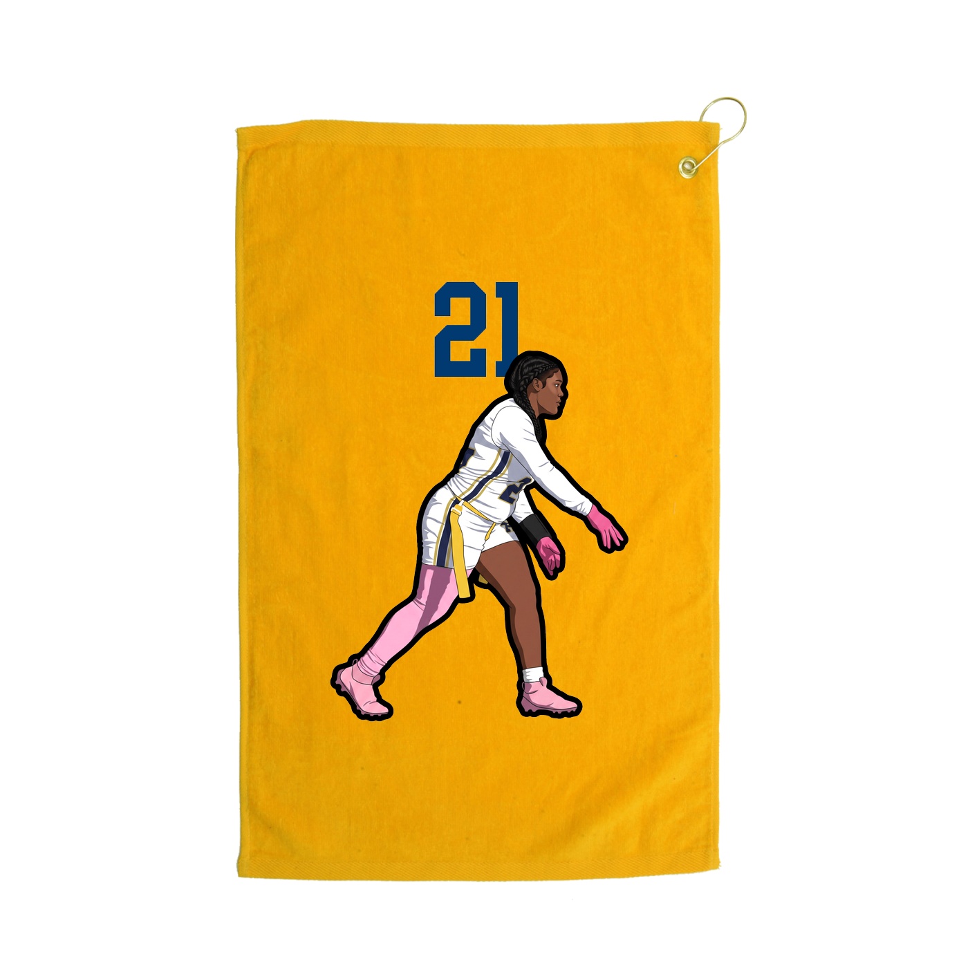 Golf Towel — Number Top in Gold