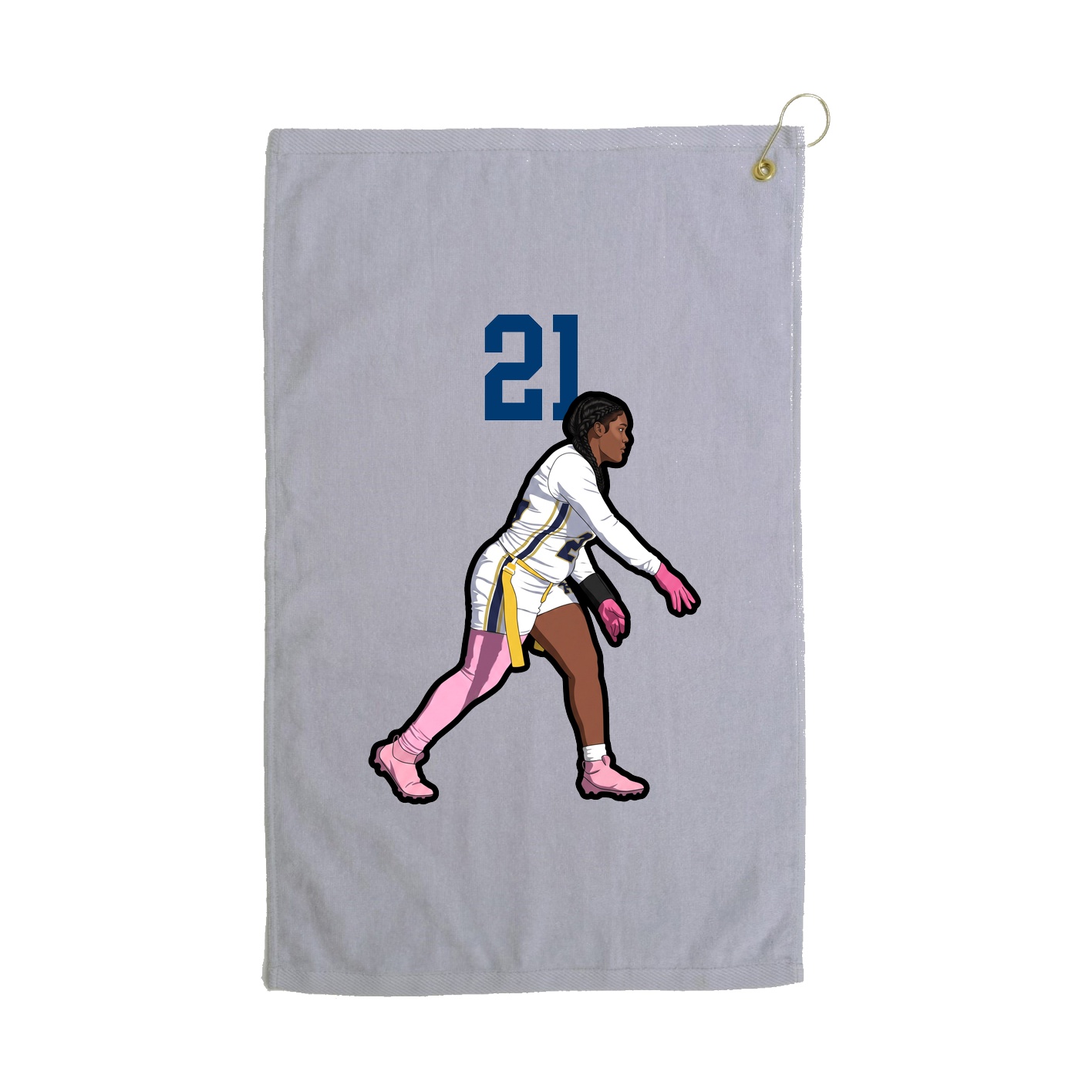 Golf Towel — Number Top in Grey
