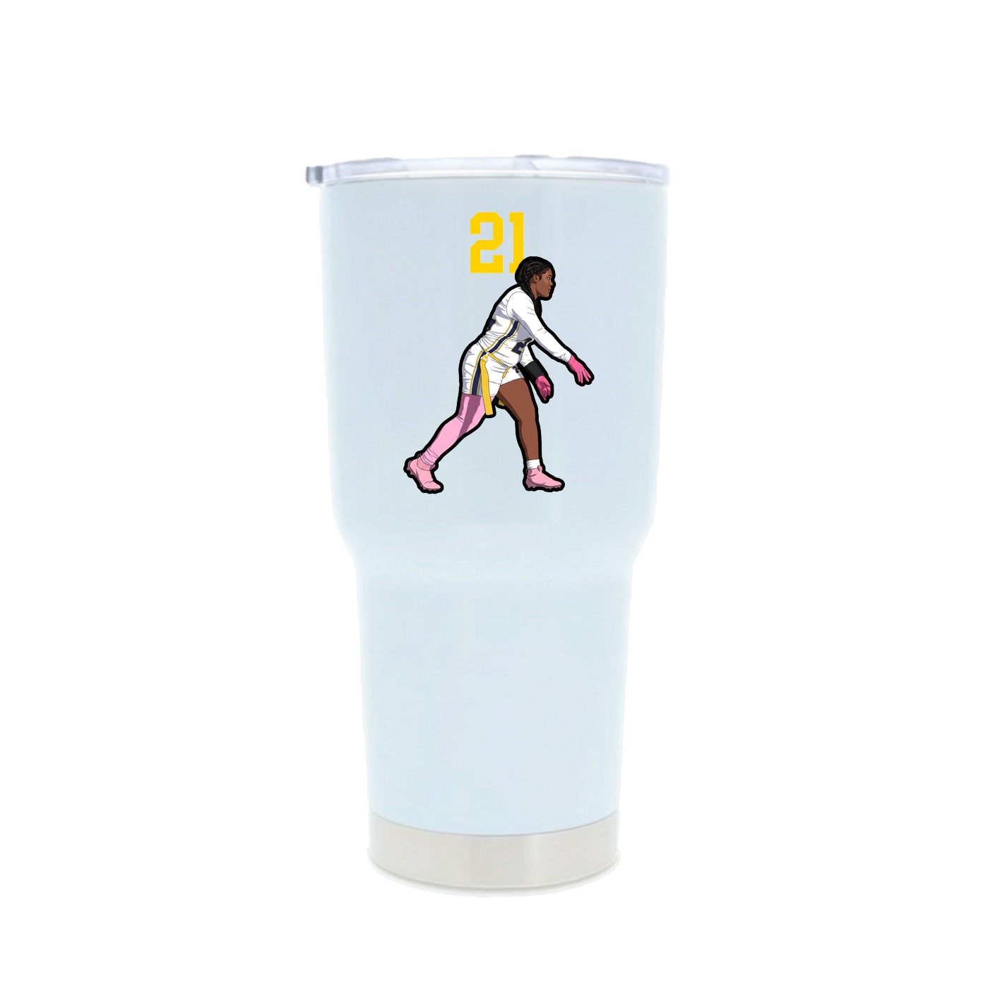 30oz Stainless Steel Tumbler — Number Top in White