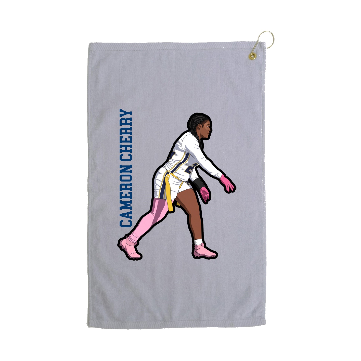 Golf Towel — Name Vertical in Grey