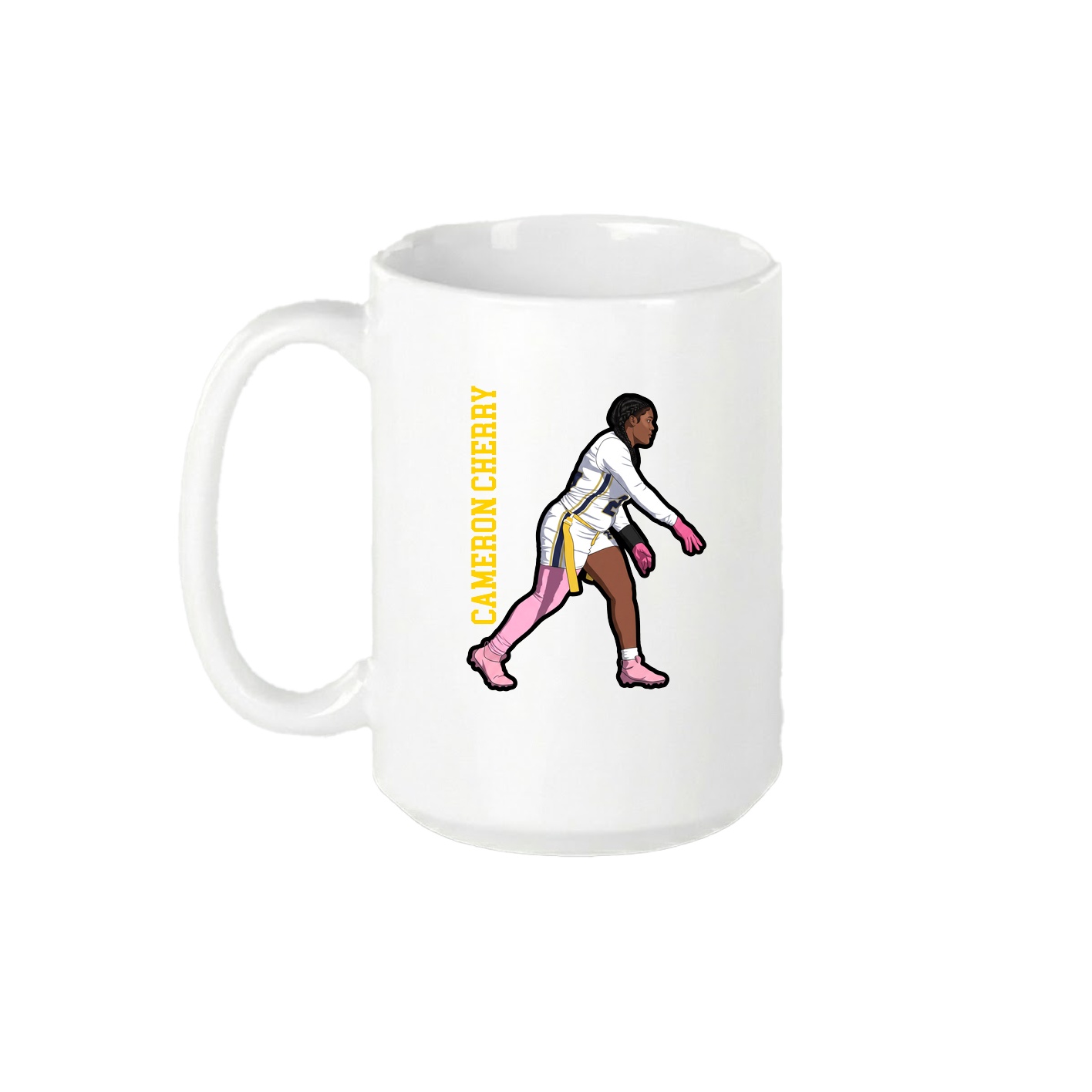15oz Coffee Mug — Name Vertical in White
