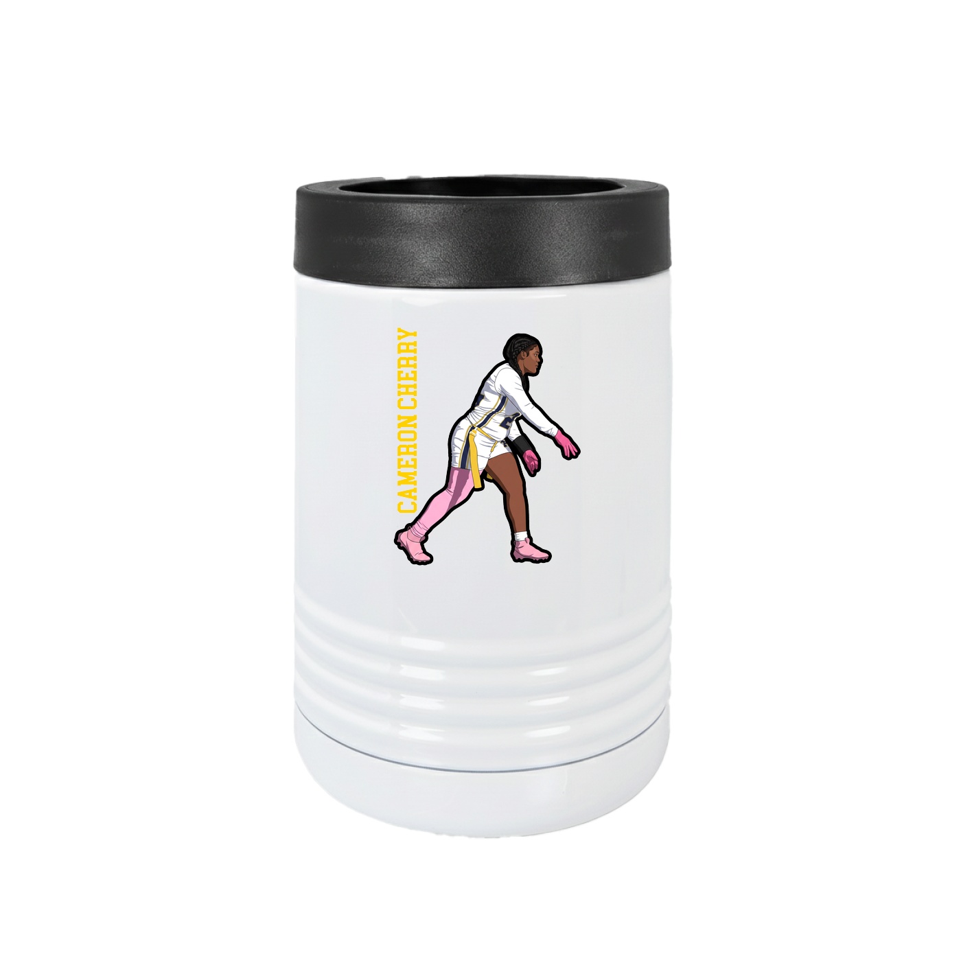 Beverage Holder — Name Vertical in White