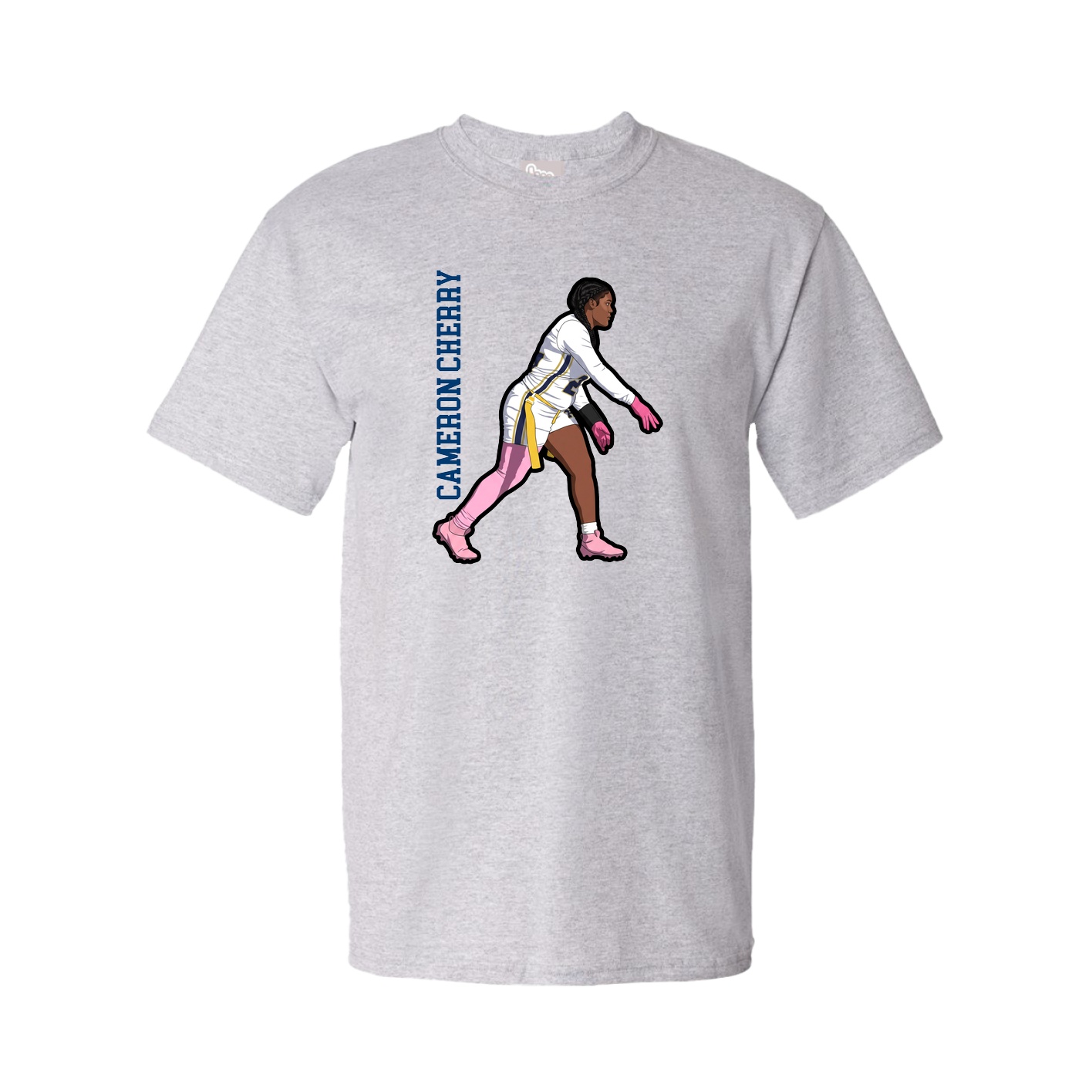 Tee — Name Vertical in Grey