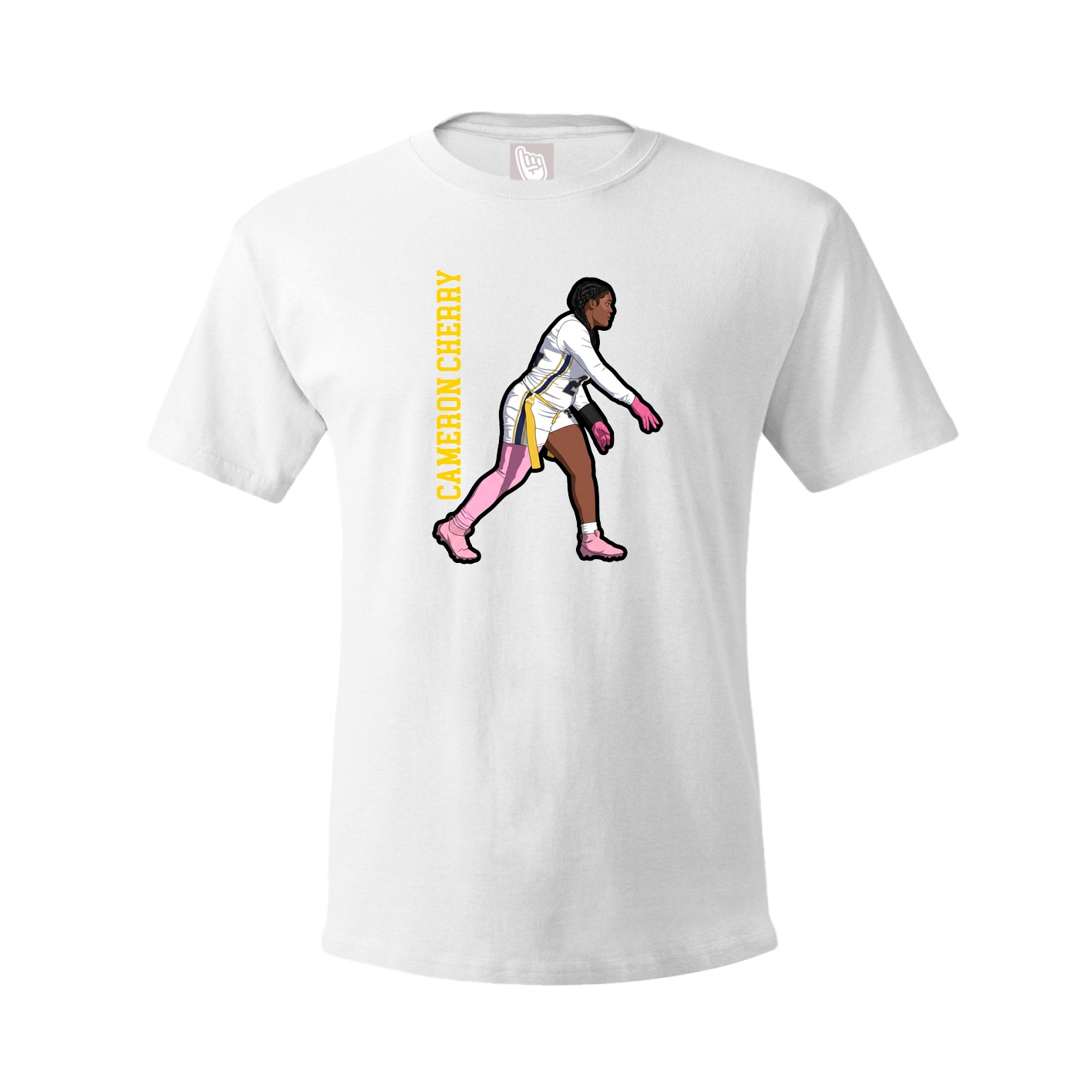 Youth Tee — Name Vertical in White