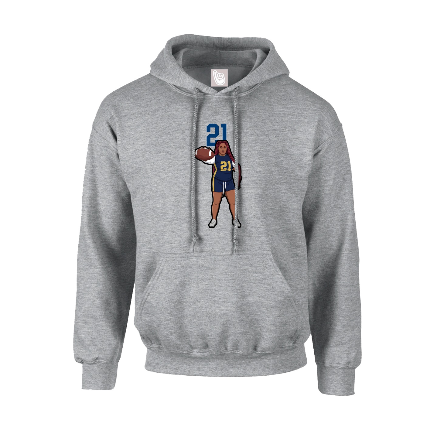 Youth Hoodie — Number Top in Grey