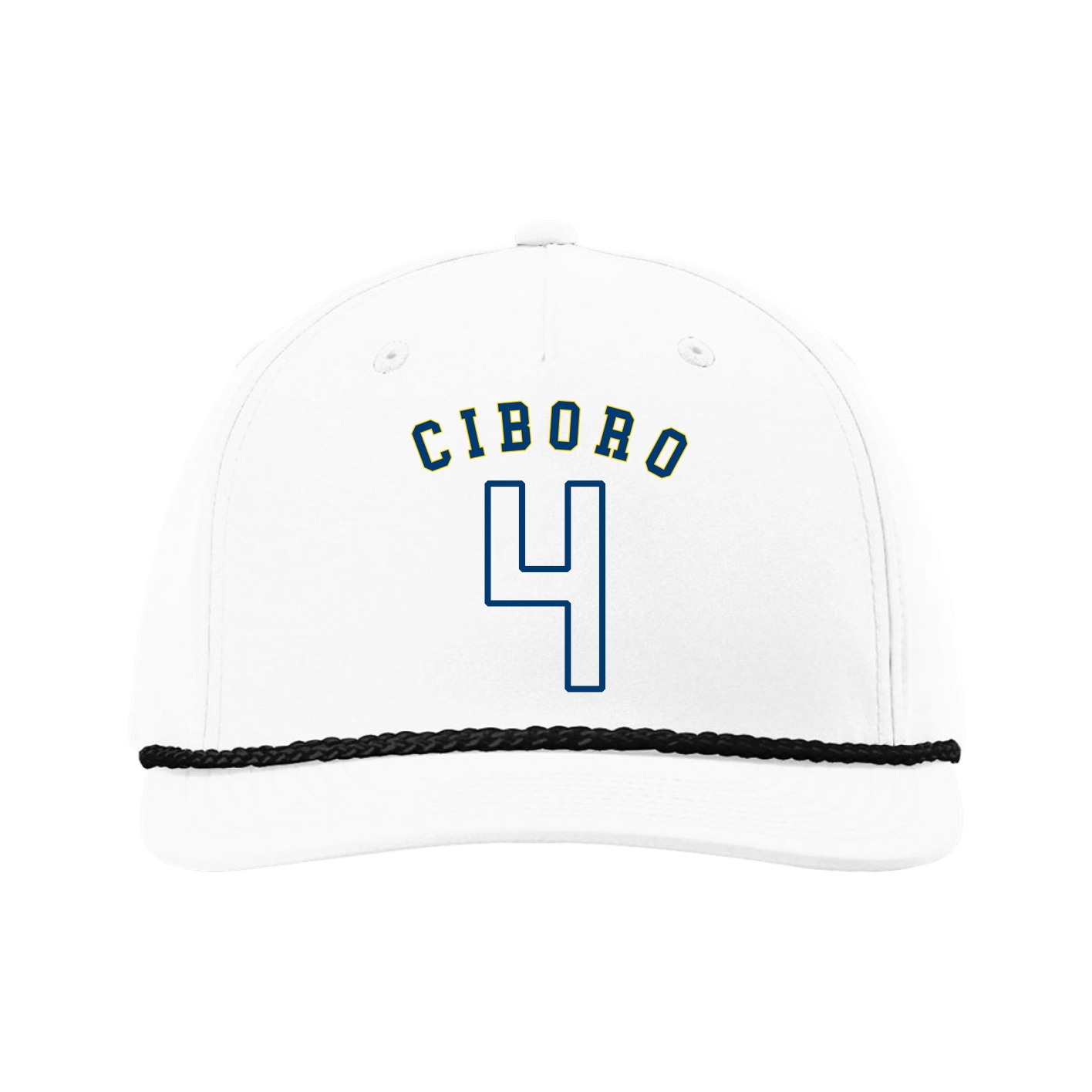 Five-Panel Classic Rope Cap — Shirsey Arch in White