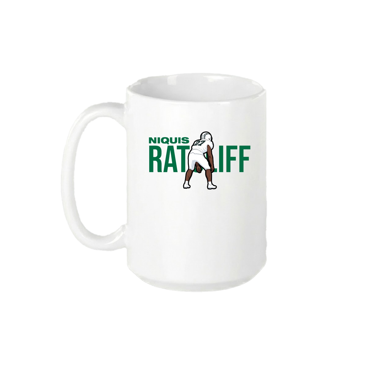 15oz Coffee Mug — Player Name in White