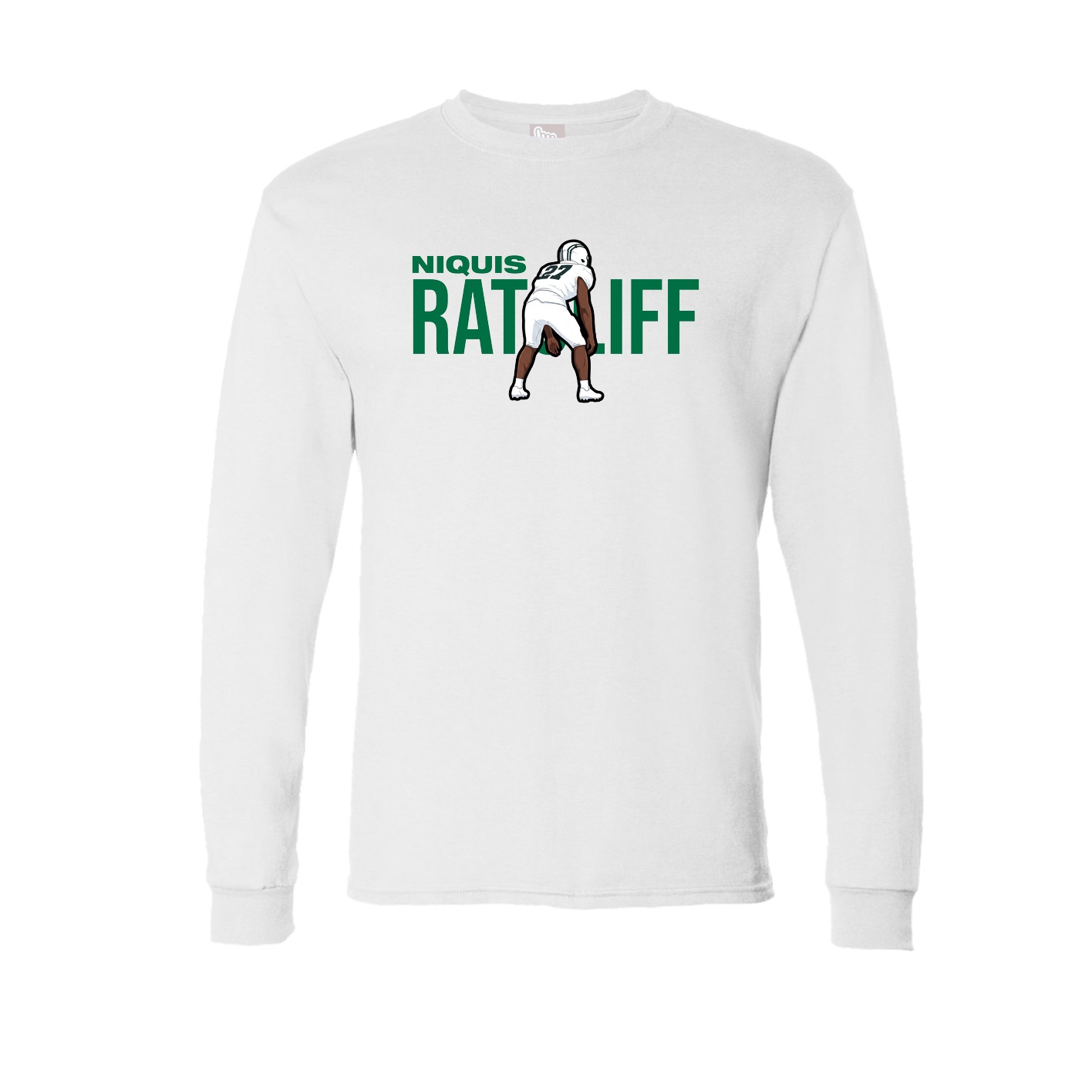 Long Sleeve Tee — Player Name in White