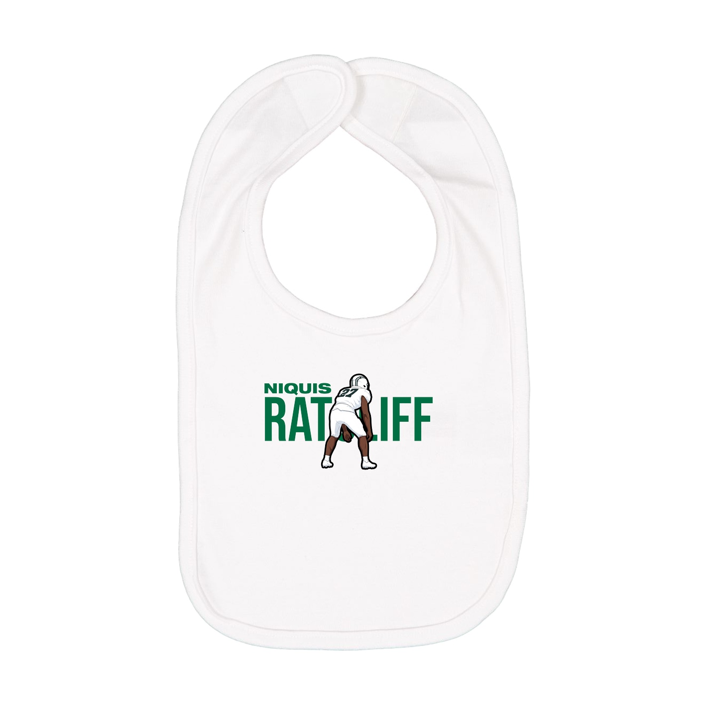 Infant Bib — Player Name in White