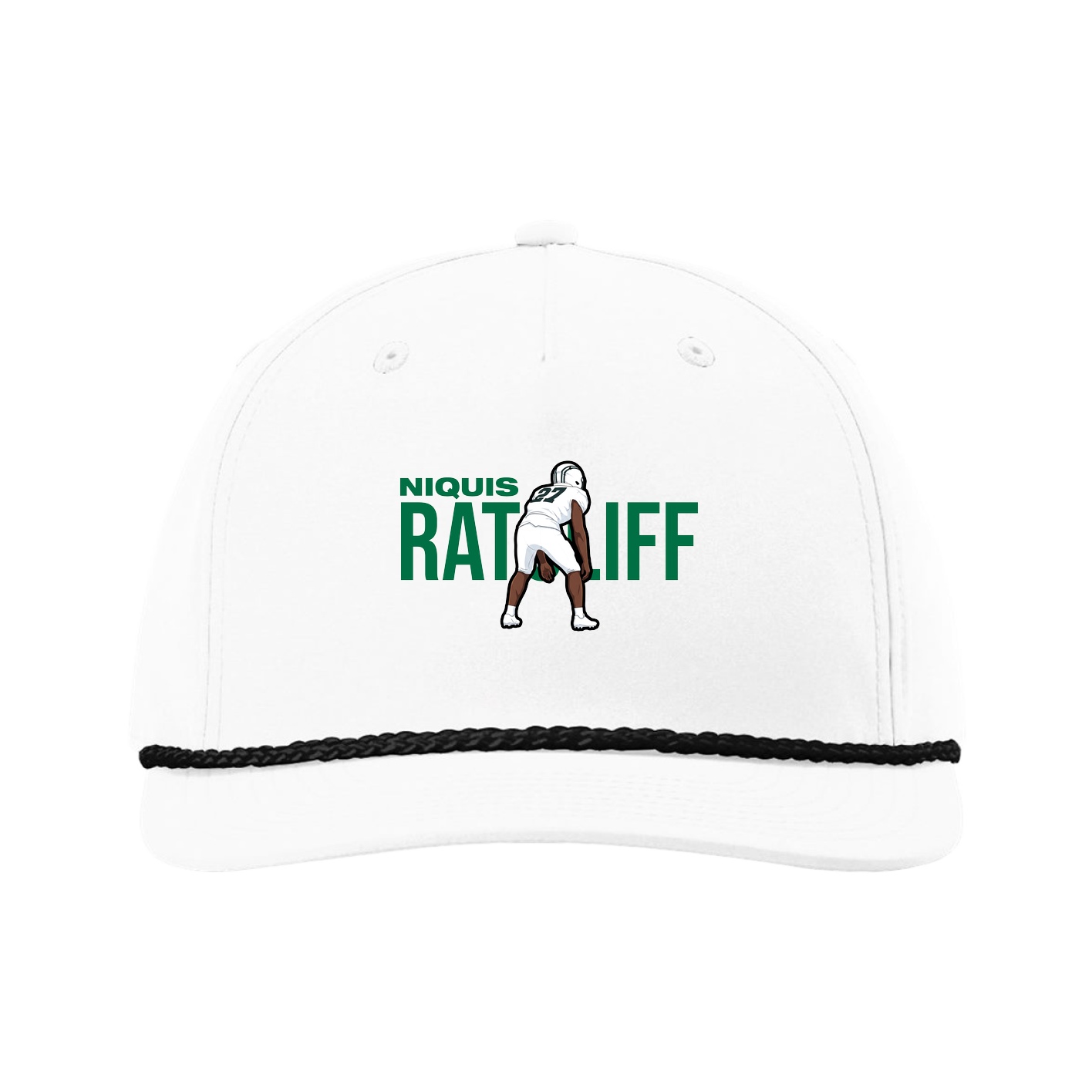 Five-Panel Classic Rope Cap — Player Name in White