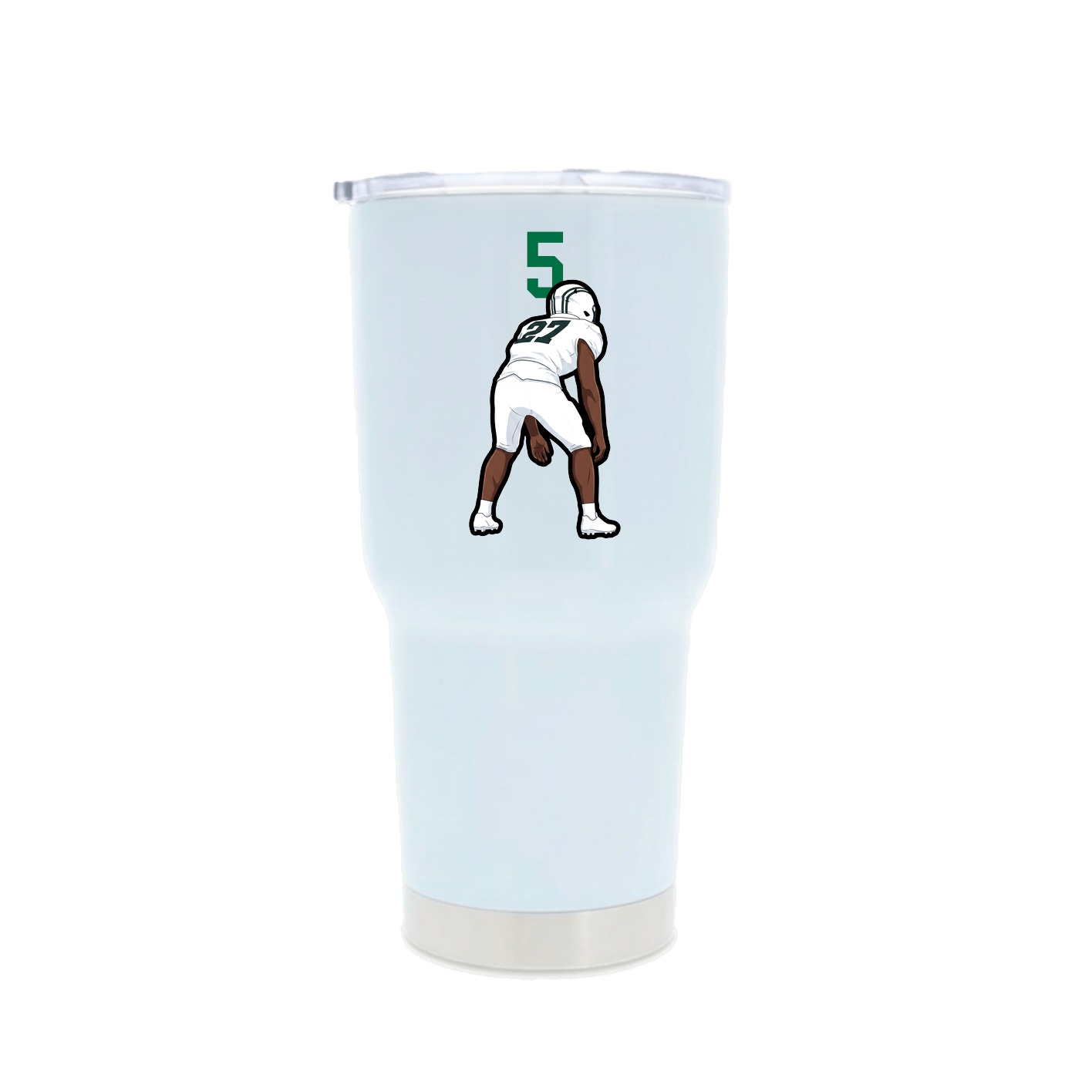 30oz Stainless Steel Tumbler — Number Top in White