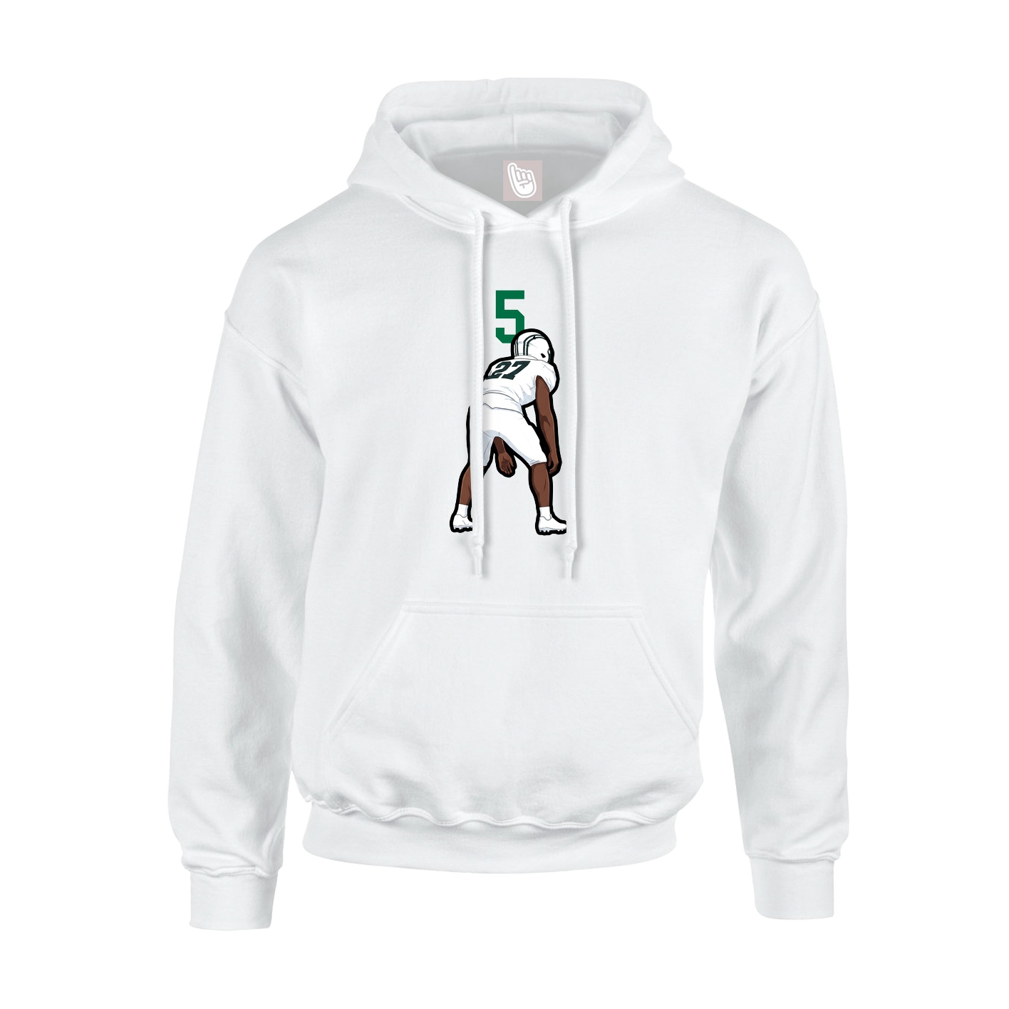 Hoodie — Number Top in White