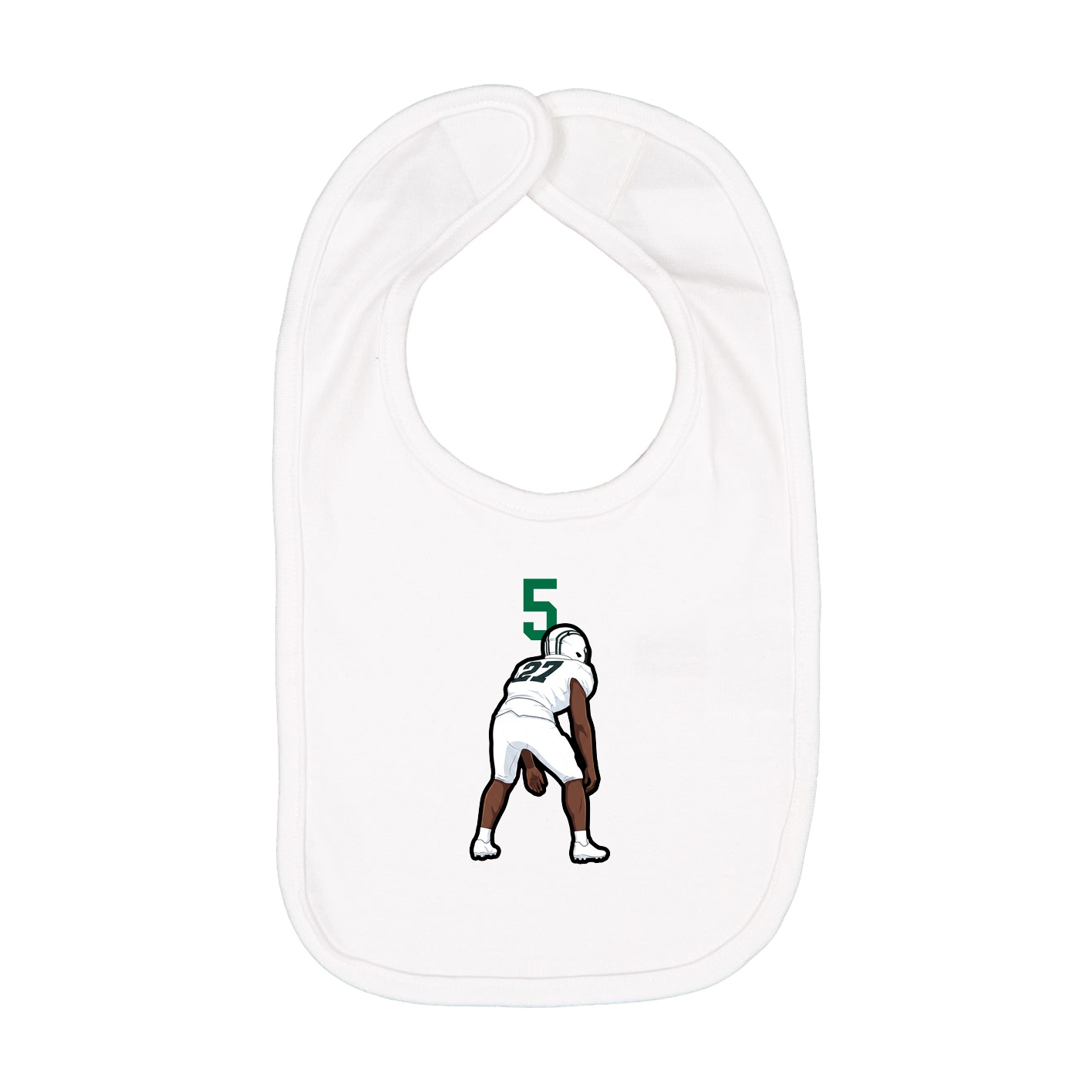 Infant Bib — Number Top in White