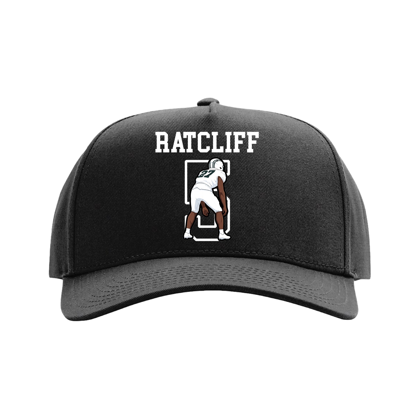 Full Fabric Five-Panel Champ Cap — Shirsey in Black